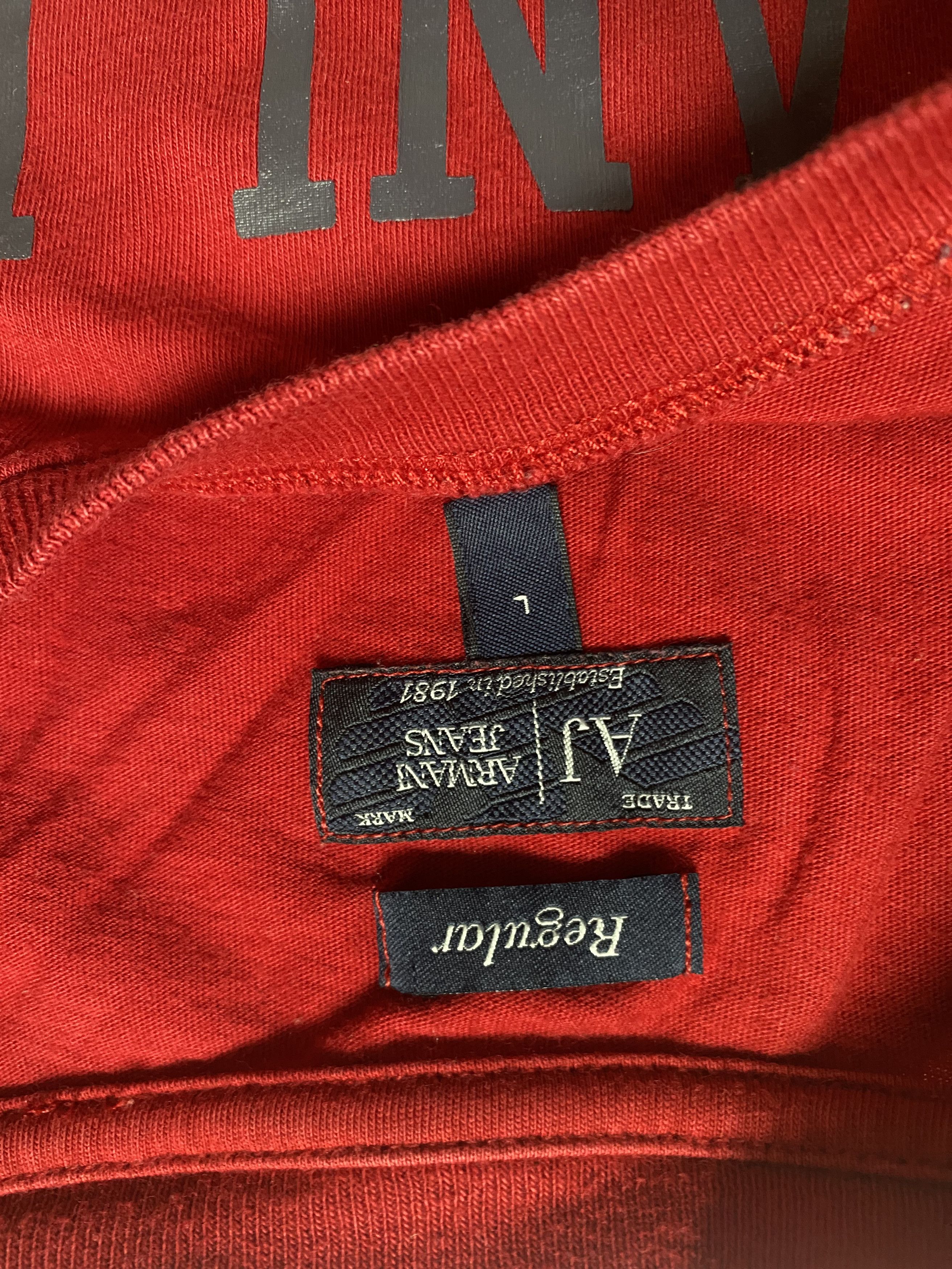 Armani × Emporio Armani × Giorgio Armani Armani Jeans T-shirt Tank Top – Red with Logo 81 🔥 Size US L / EU 52-54 / 3 - 2 Thumbnail