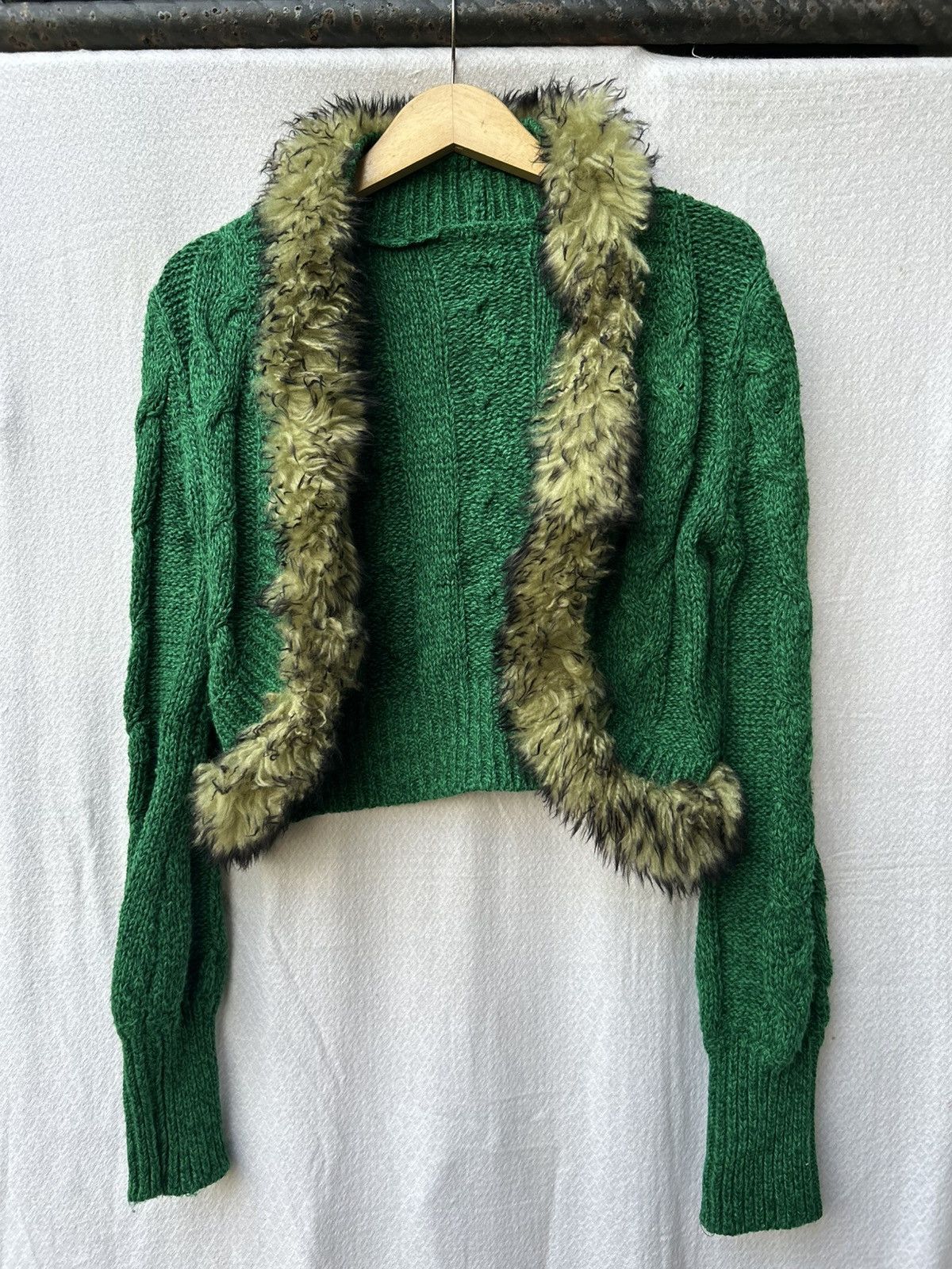 Japanese Brand Fur Fuzzy Mohair Cardigan Knitted Avantgarde Styled Size US S / EU 44-46 / 1 - 1 Thumbnail