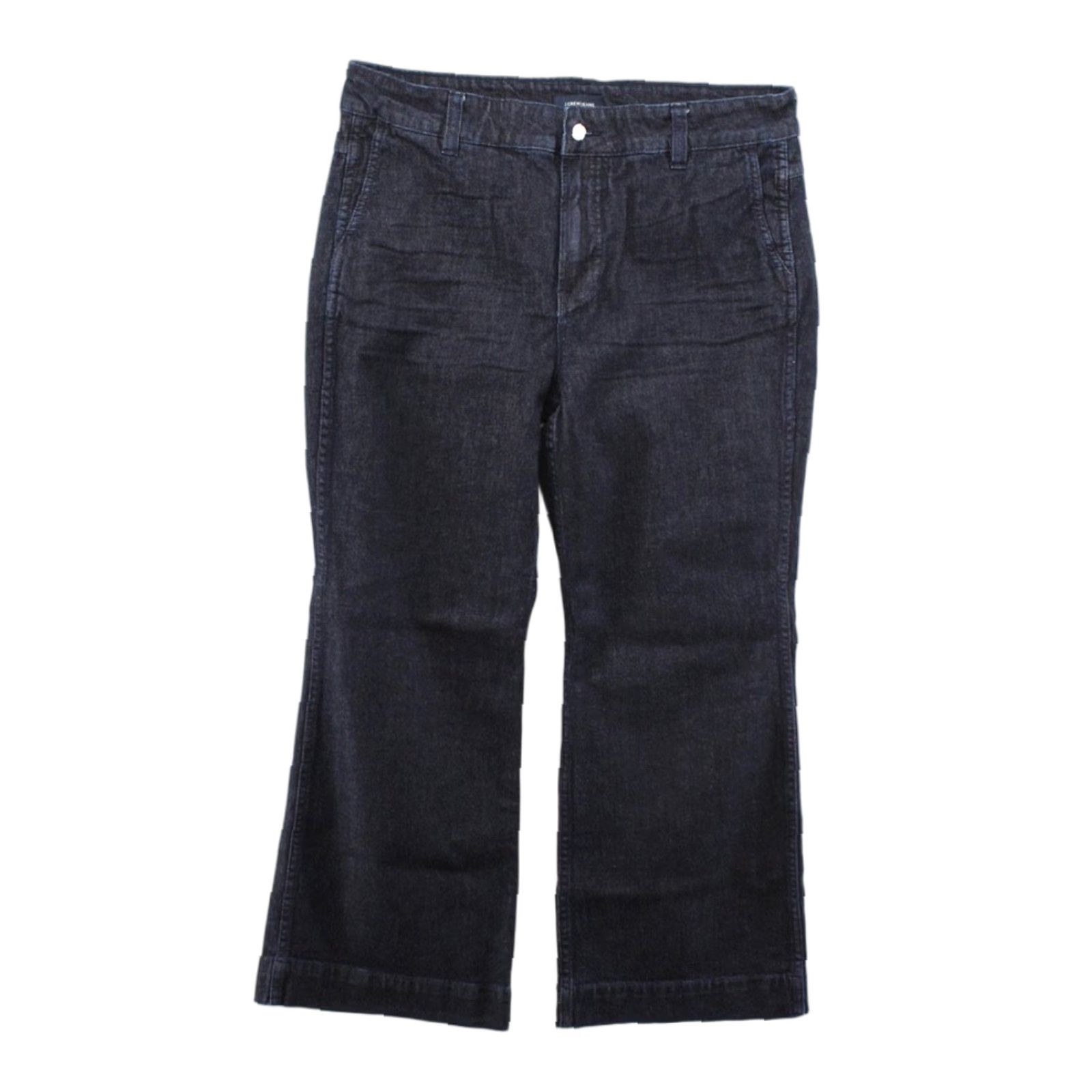 J.Crew J. Crew Wide Leg Baggy Trouser Jeans Women 32 Dark Blue Cotton Blend Denim Zip Relaxed Regular Blue 90s? Size 24" / US 00 / IT 34 - 1 Thumbnail