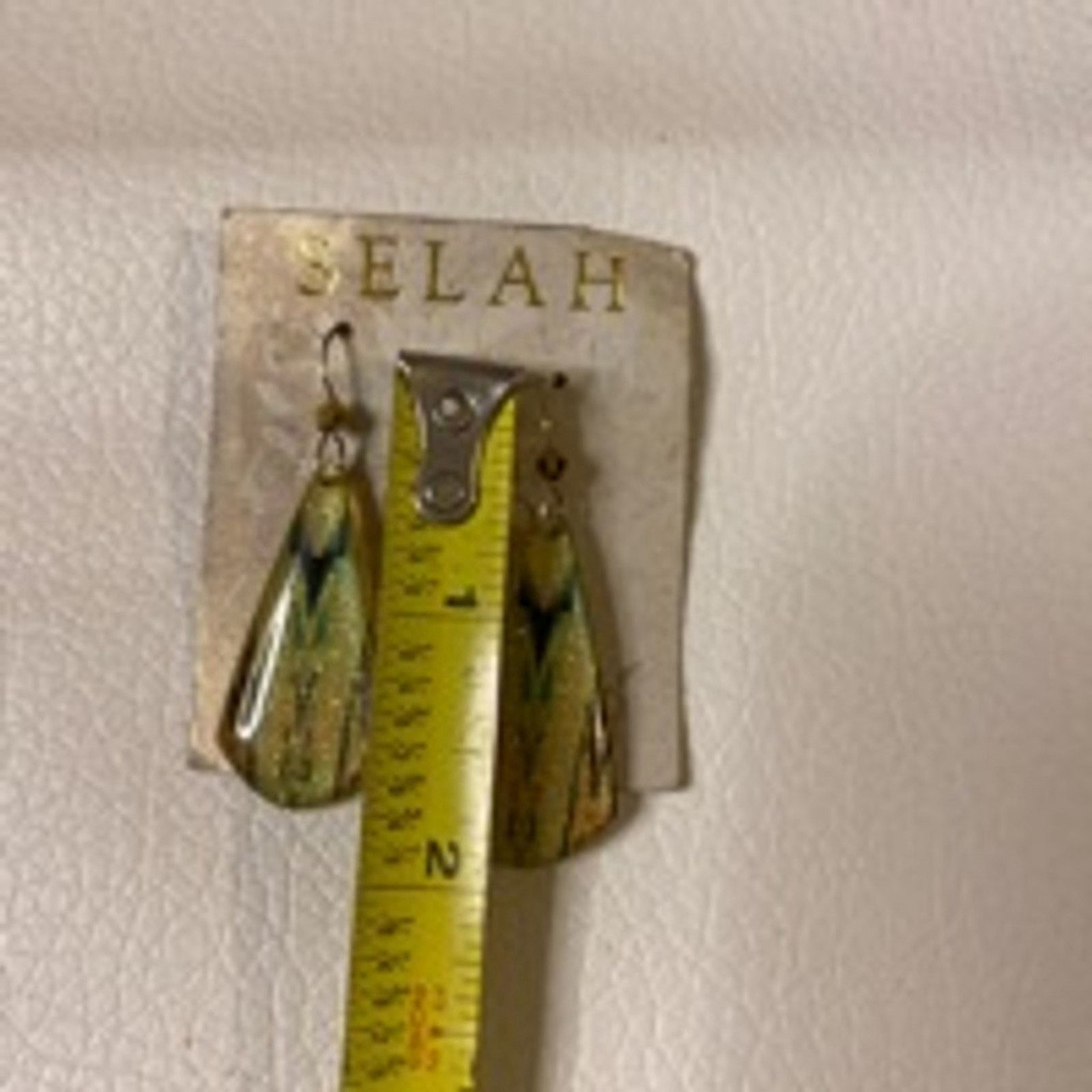 Other Gold Green Drop Earrings Selah Boho Chic Lightweight Dangle Size ONE SIZE - 5 Thumbnail