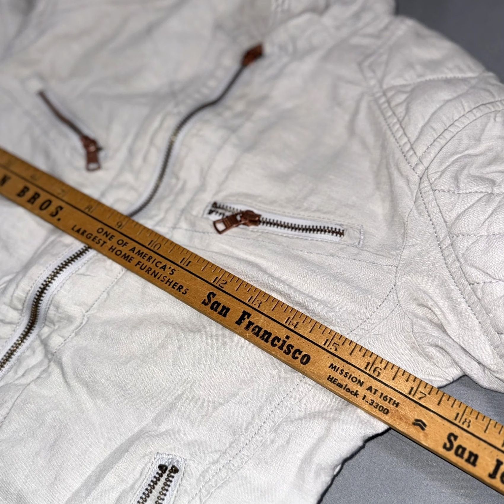 Armani Exchange Armani Exchange Jacket Womens XS White Quilted Zip Moto Pockets Casual Size XS / US 0-2 / IT 36-38 - 7 Thumbnail