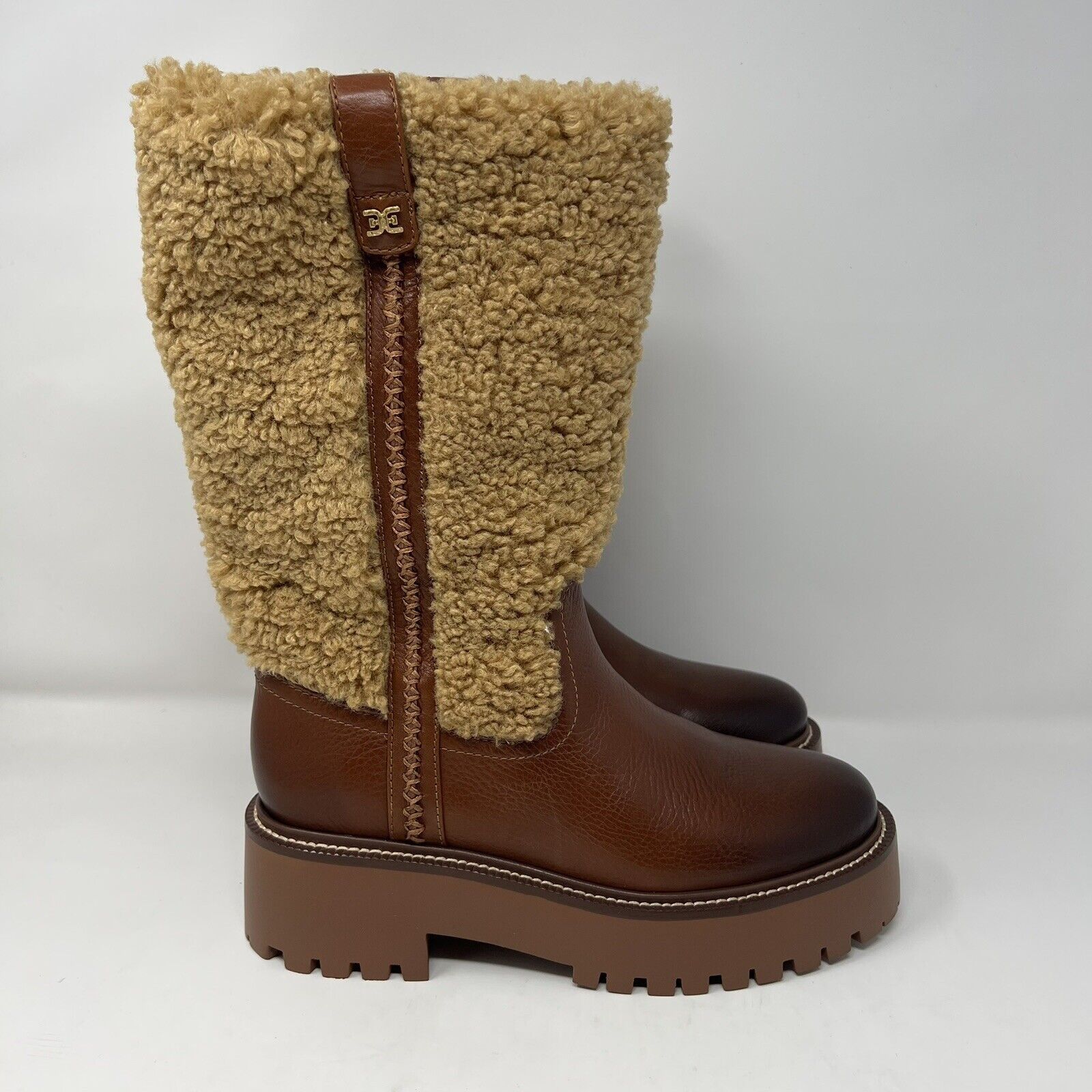 Sam Edelman Sam Edelman Women Elfie Leather Platform Sherpa Boot 7.5 Size US 7.5 / IT 37.5 - 5 Thumbnail