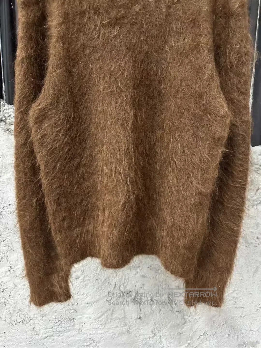 AMI brown fuzzy knit sweater. Size US L / EU 52-54 / 3 - 4 Thumbnail