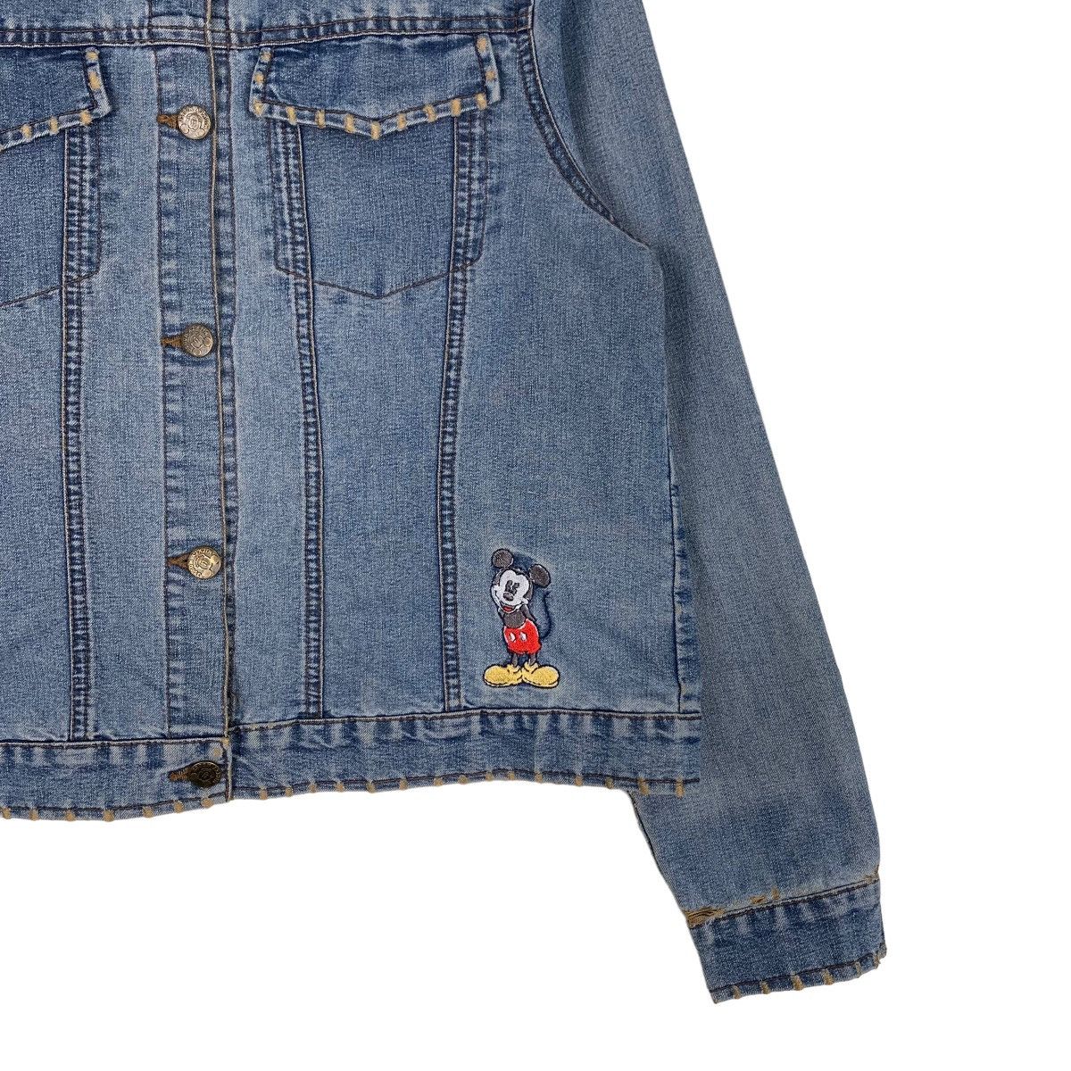 Disney Disney Mickey Mouse Big Face Logo Denim Jacket #0499-C23 Size M / US 6-8 / IT 42-44 - 6 Thumbnail