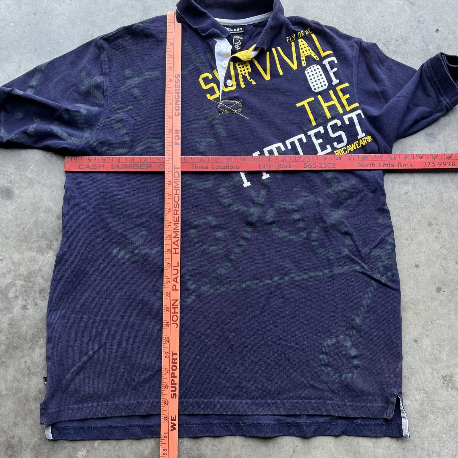 Rocawear × Vintage Vintage Y2K Rocawear Sportswear AOP Survival of Fittest Polo Size US XL / EU 56 / 4 - 3 Thumbnail