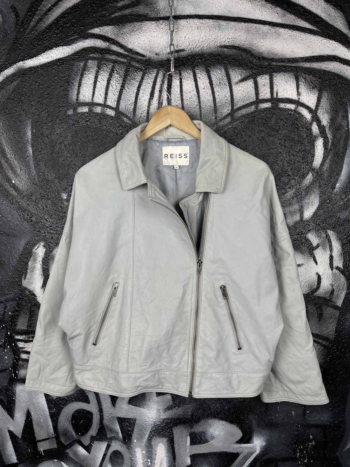Reiss Reiss Lamb Leather Asymmetrical Jacket Women’s Size Medium Size M / US 6-8 / IT 42-44 - 2 Thumbnail
