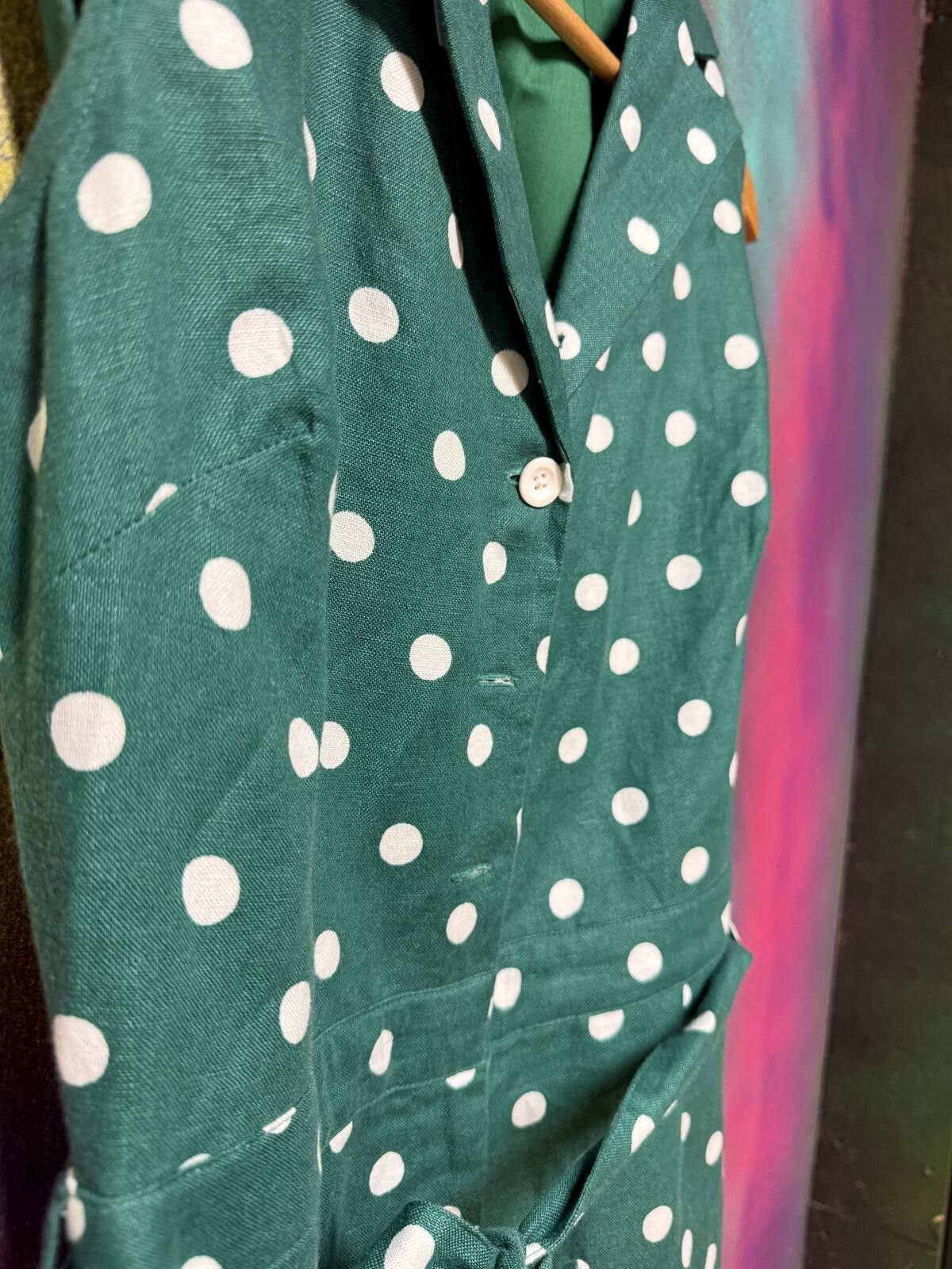 Other Boden Emeraled Green &White Polka Dot Jumpsuit Size M / US 6-8 / IT 42-44 - 3 Thumbnail