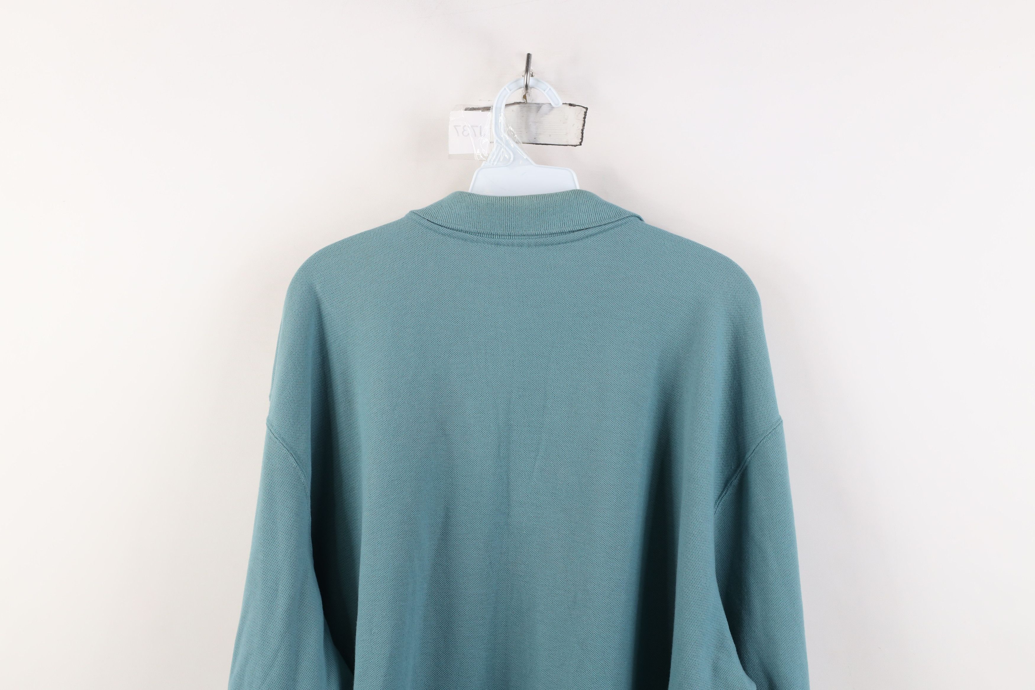 L.L. Bean Vintage 90s LL Bean Thermal Knit Long Sleeve Polo Teal USA Size US XL / EU 56 / 4 - 12 Thumbnail