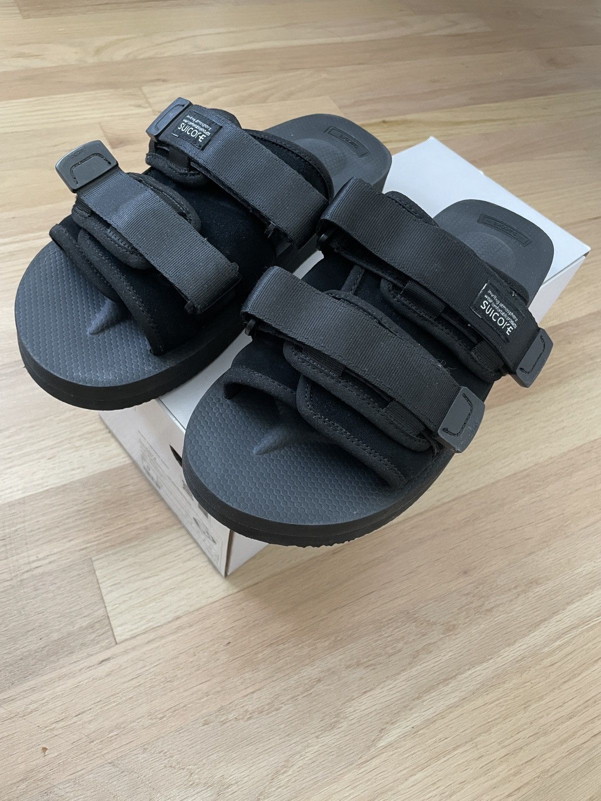 SUICOKE BLACK MOTO-VS SANDALS