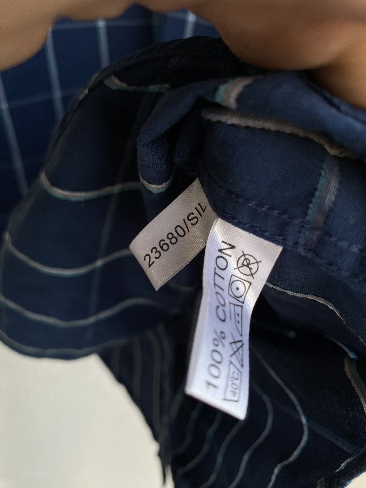 Yves Saint Laurent Cotton YSL Shirt Check Navy Size US M / EU 48-50 / 2 - 10 Thumbnail