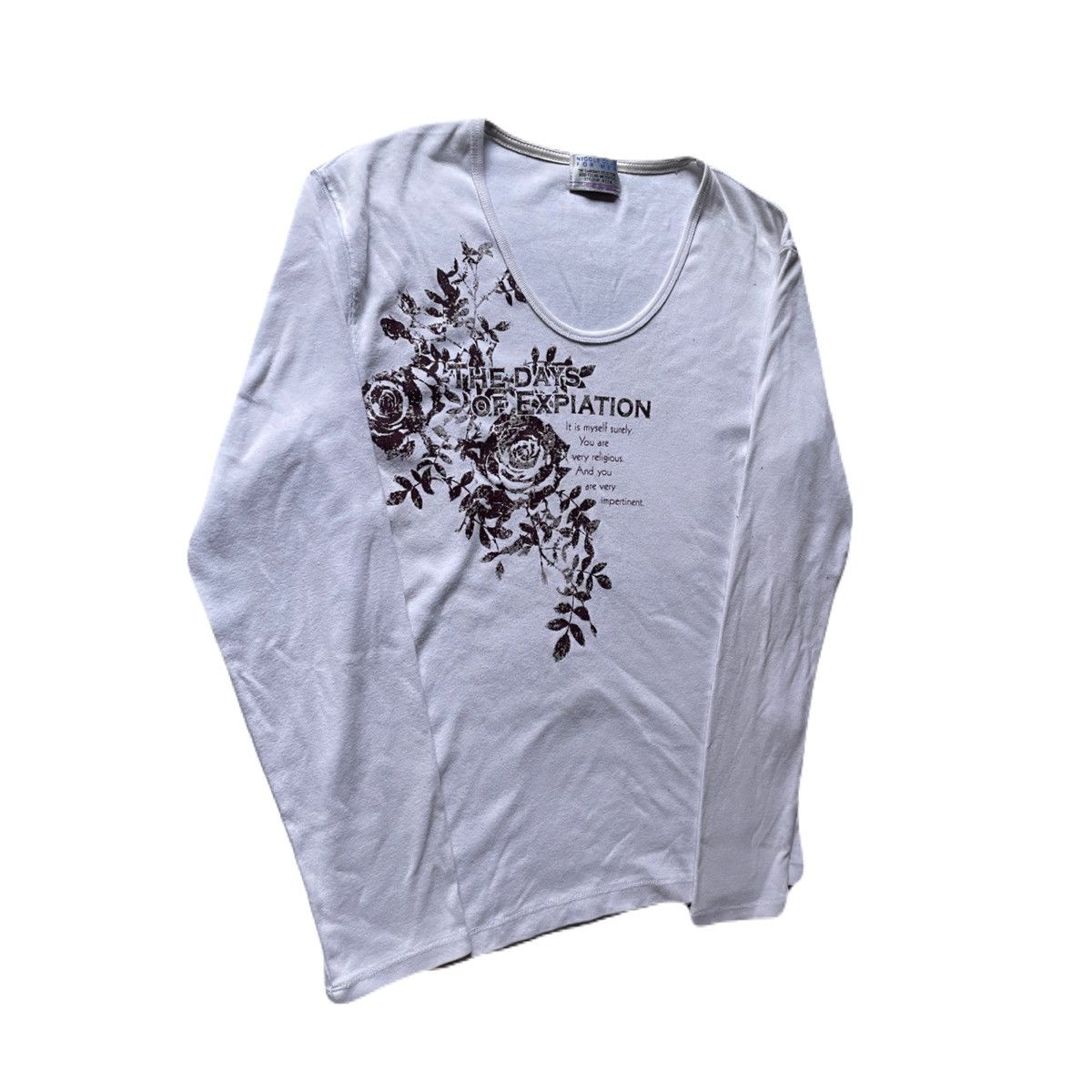 If Six Was Nine 2000s Japanese archive Vkei Poem Floral Long Sleeve Top Size US M / EU 48-50 / 2 - 3 Thumbnail
