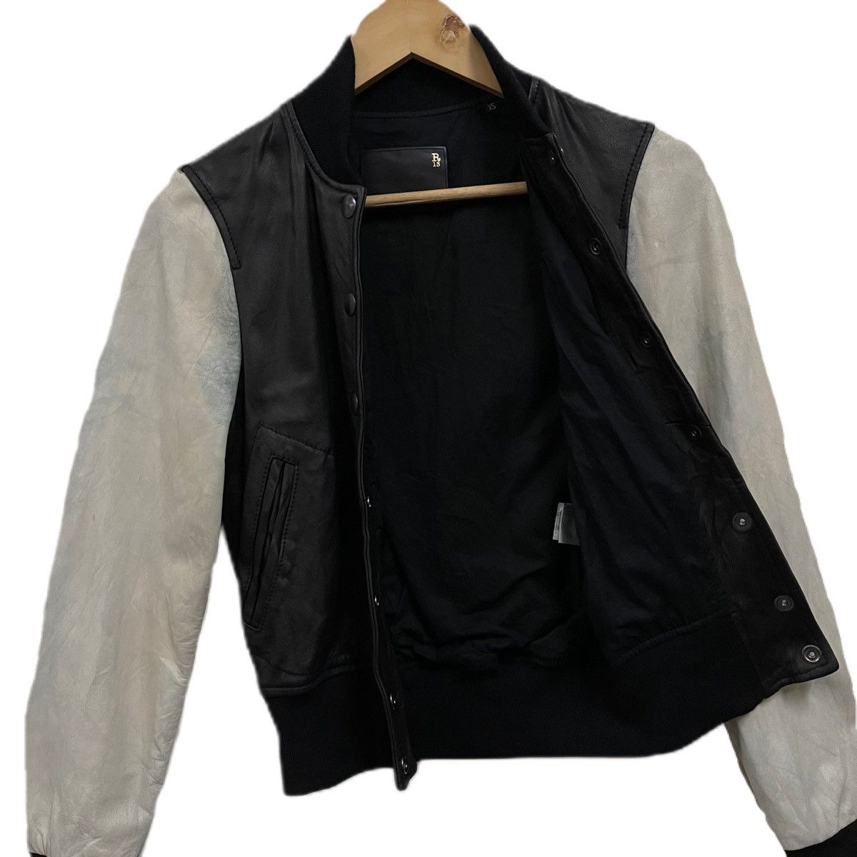 R13 R13 marimoto leather raglan varsity jacket Size XS / US 0-2 / IT 36-38 - 4 Thumbnail