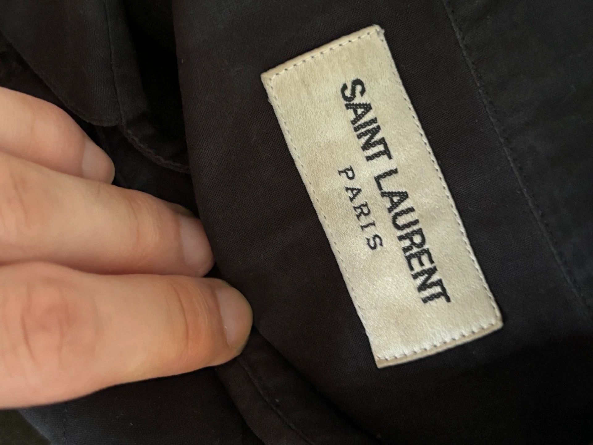 Saint Laurent Paris SLP 2014SS Hedi Slimane Black Cutout Silk & Organza Shirt S Size US S / EU 44-46 / 1 - 3 Thumbnail