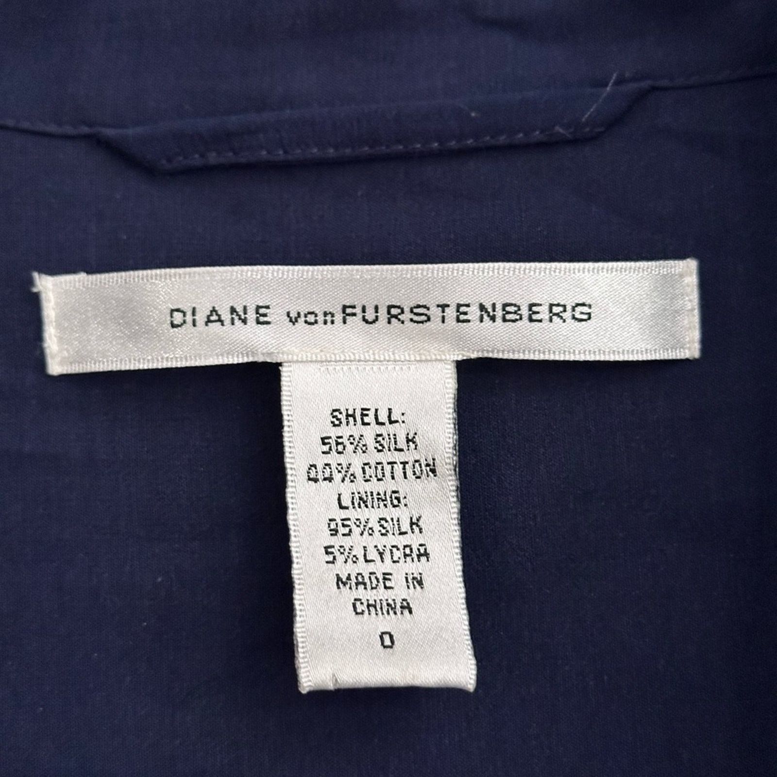 Diane von Furstenberg Diane Von Furstenberg Midi Silk/Cotton Dress Women 0 Navy Size XS / US 0-2 / IT 36-38 - 2 Thumbnail