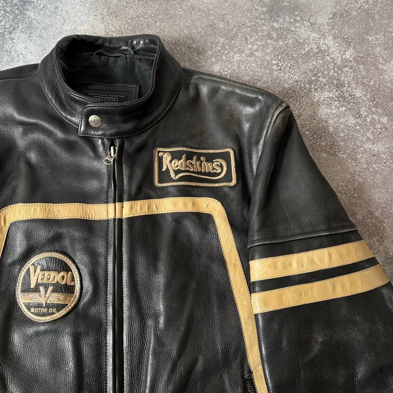 Redskins Vintage Racing Faded Leather Jacket
