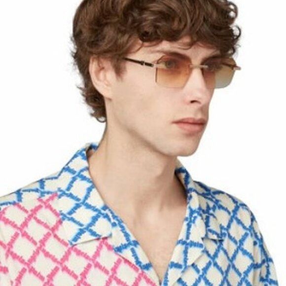 Palm Angels Palm Angels PERI10G QUARTZ 7654 Sunglasses Gold Geometric Size ONE SIZE - 6 Thumbnail