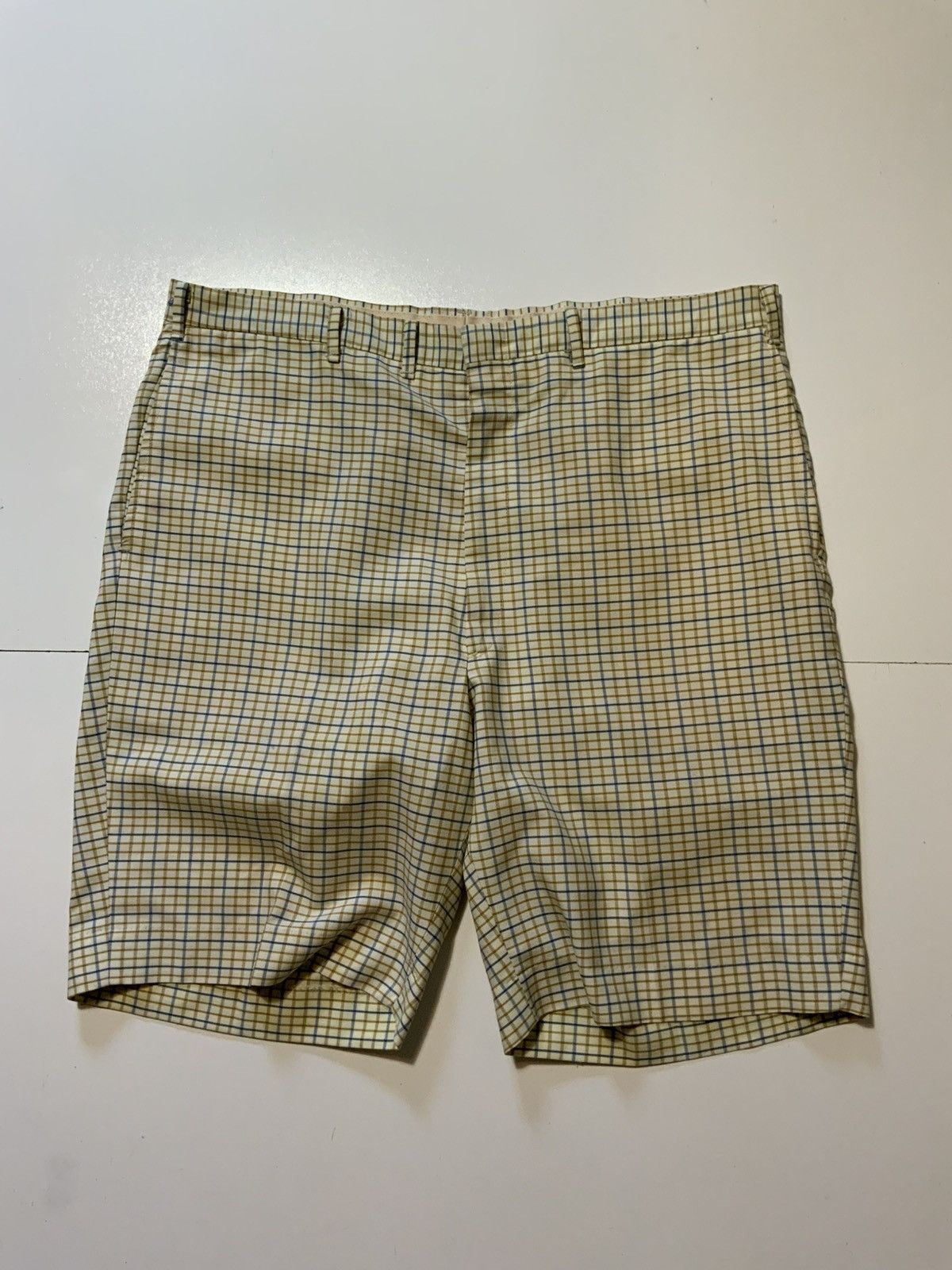 Vintage 60s 70s Andover Shop Galey & Lord Gripper Zip Plaid Shorts Size US 38 / EU 54 - 1 Thumbnail