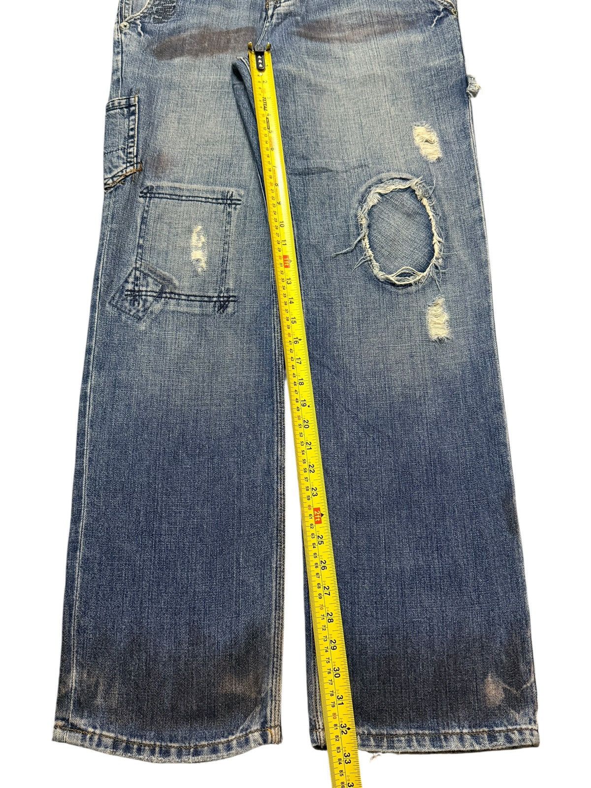Kapital Vintage Y2K Japanese Brand Faded Wash Distress Patch Baggy Size US 32 / EU 48 - 10 Thumbnail