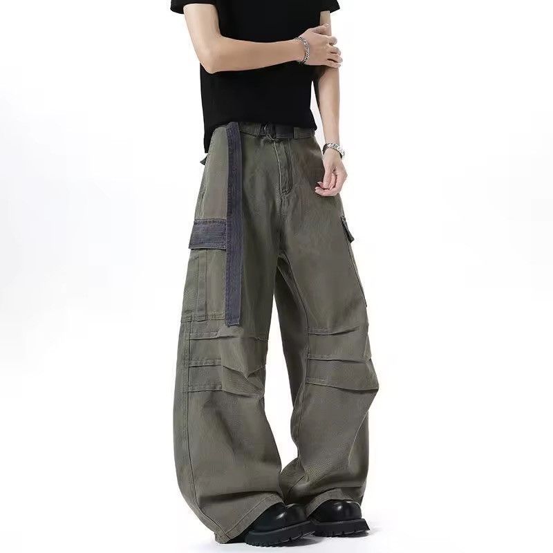 Designer × Jean Streetwear Cargo Grunge Baggy Loose Washed Jeans Size US 32 / EU 48 - 4 Thumbnail