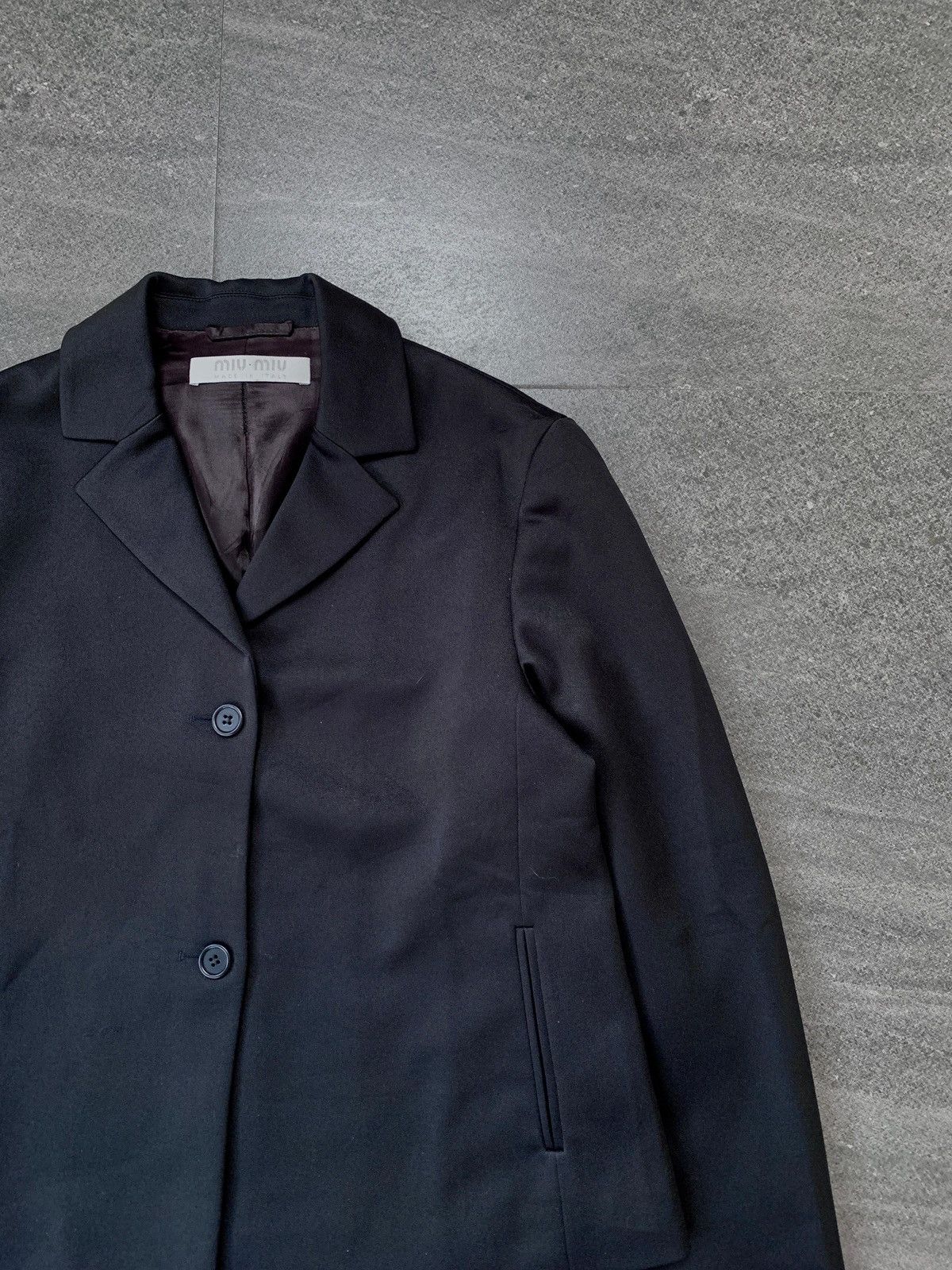 Miu Miu FREE TAX! 2000s Polyester Blazer cropped Jacket - Medium Size M / US 6-8 / IT 42-44 - 2 Thumbnail