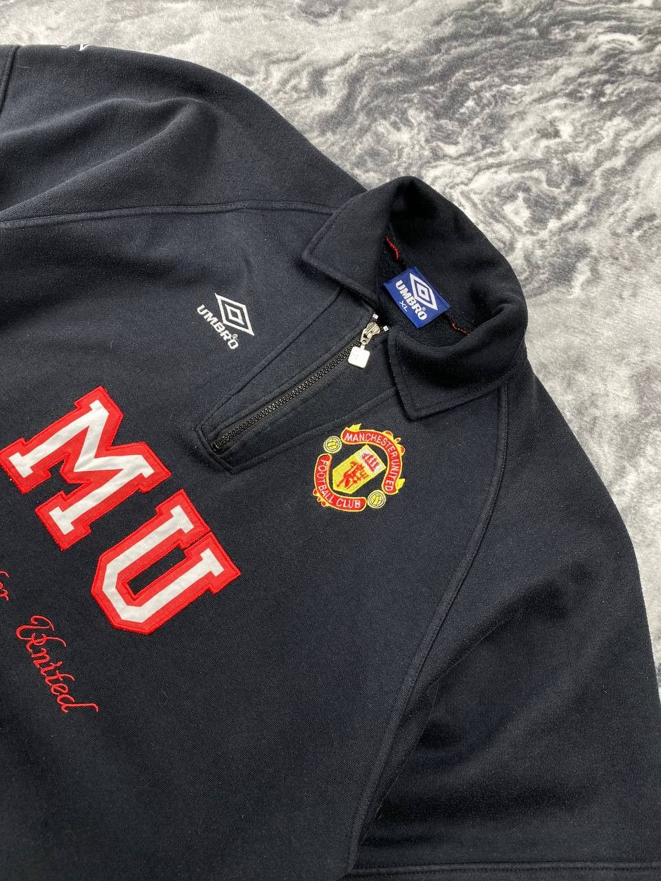 Umbro Vintage Umbro Manchester United 90s 1/4 Zip Sweatshirt Size US XL / EU 56 / 4 - 3 Thumbnail