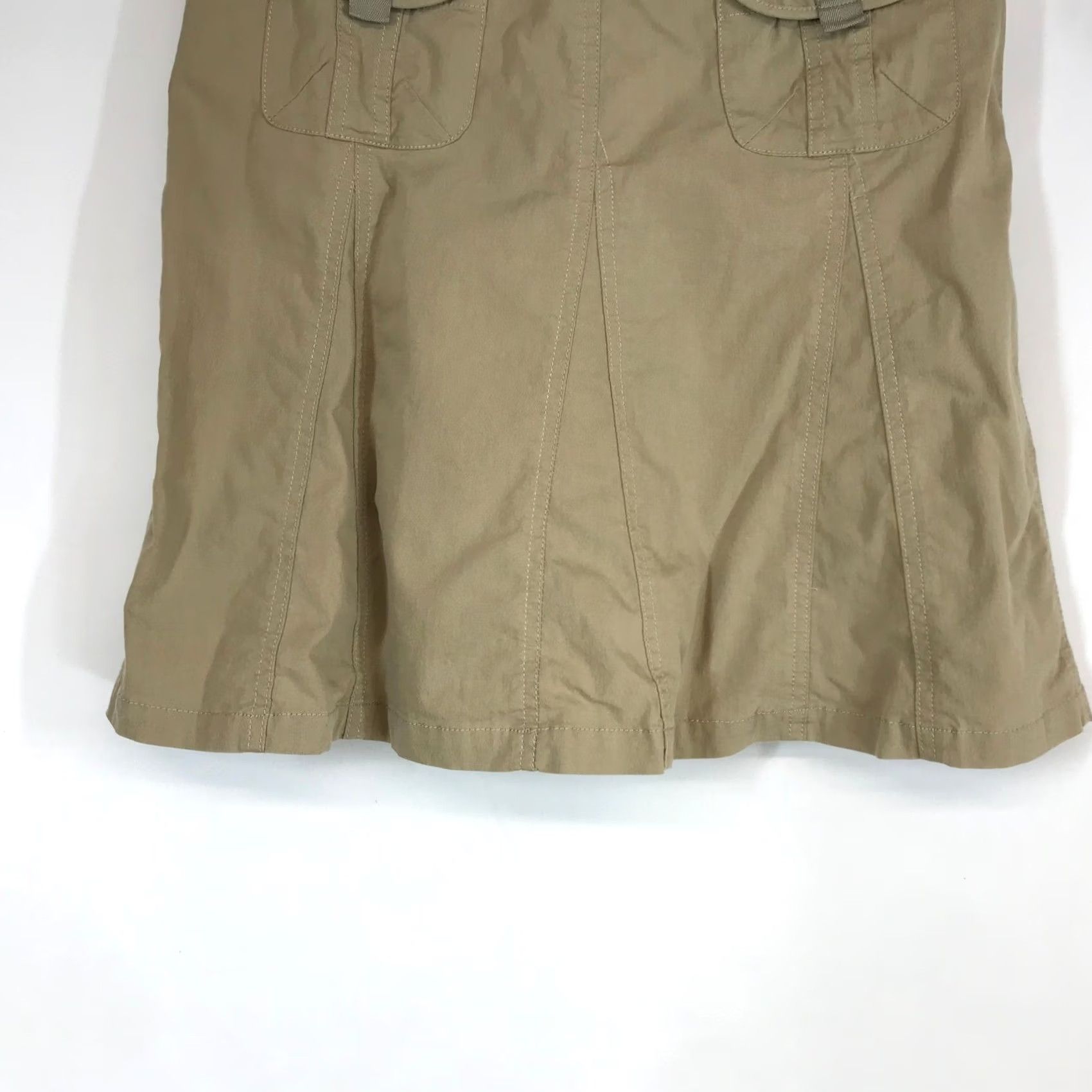 Vintage Kuhl Skirt Cargo Midi Pockets Button Pleated A line Khaki Beige Women Size 4 Series Outdoor Casual Travel Size 27" / US 4 / IT 40 - 6 Thumbnail