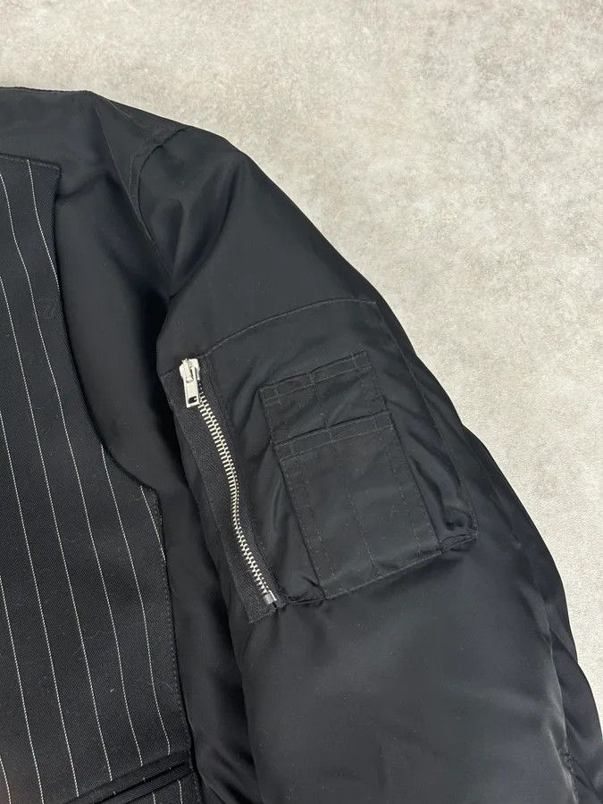 Moschino AW2018 Moschino Black Nylon Pinstriped Vest Bomber Jacket Size US L / EU 52-54 / 3 - 9 Thumbnail