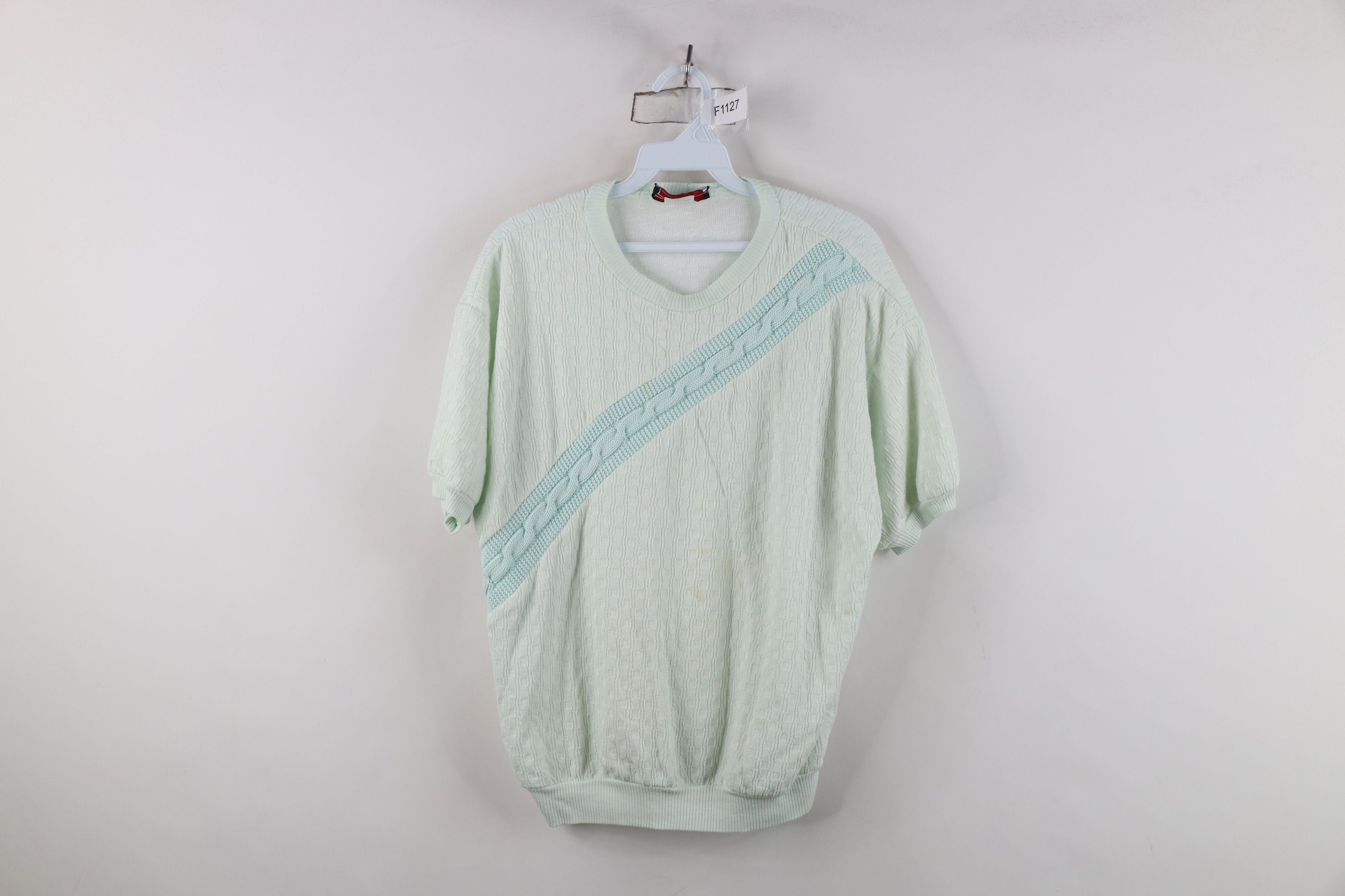 Vintage Vintage 90s Streetwear Knit Short Sleeve Sweatshirt USA Size S / US 4 / IT 40 - 1 Thumbnail