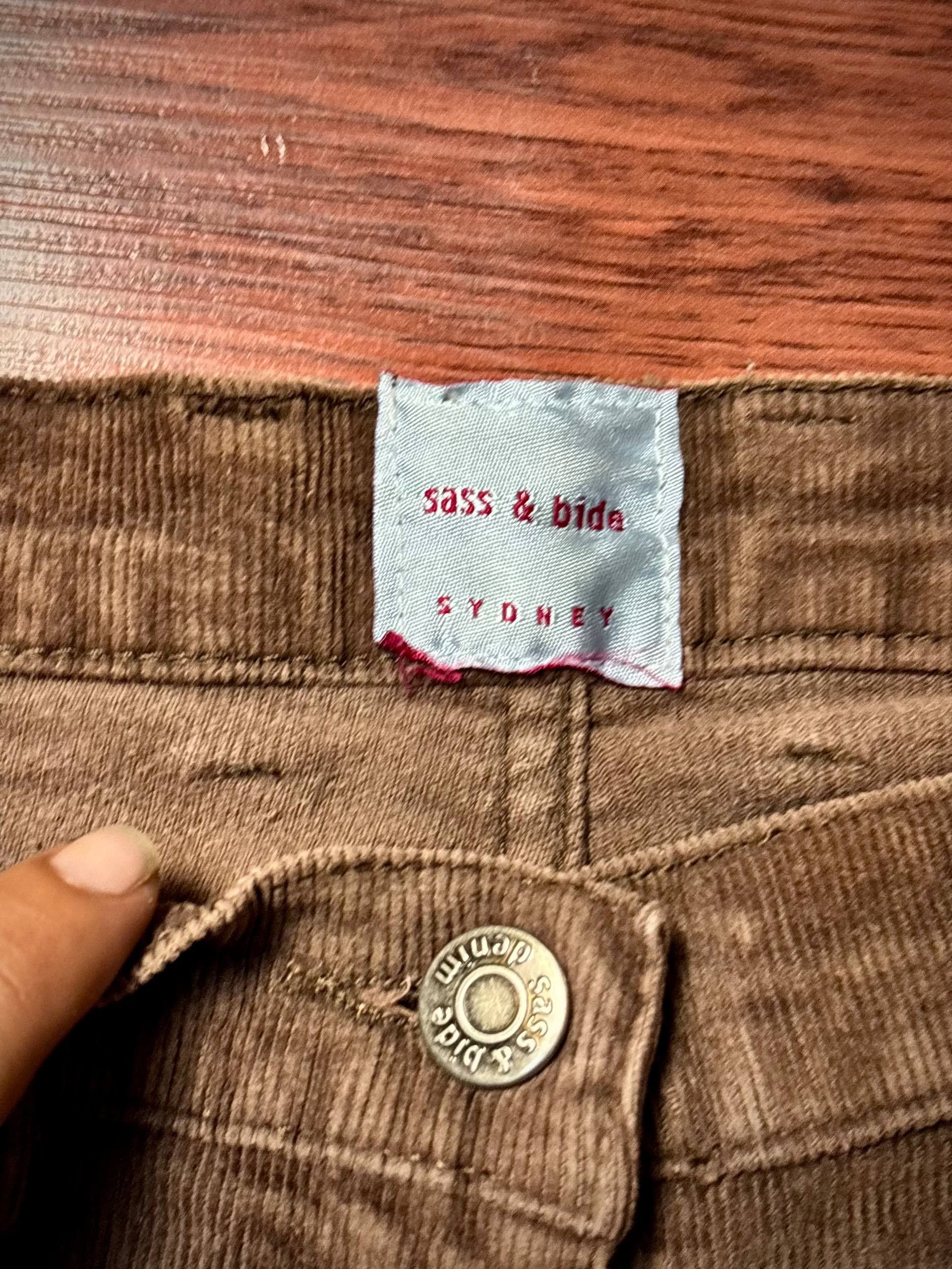 If Six Was Nine Vintage Y2K Brown Corduroy Flare Pants Clean Wide Leg Size 30" / US 8 / IT 44 - 4 Thumbnail