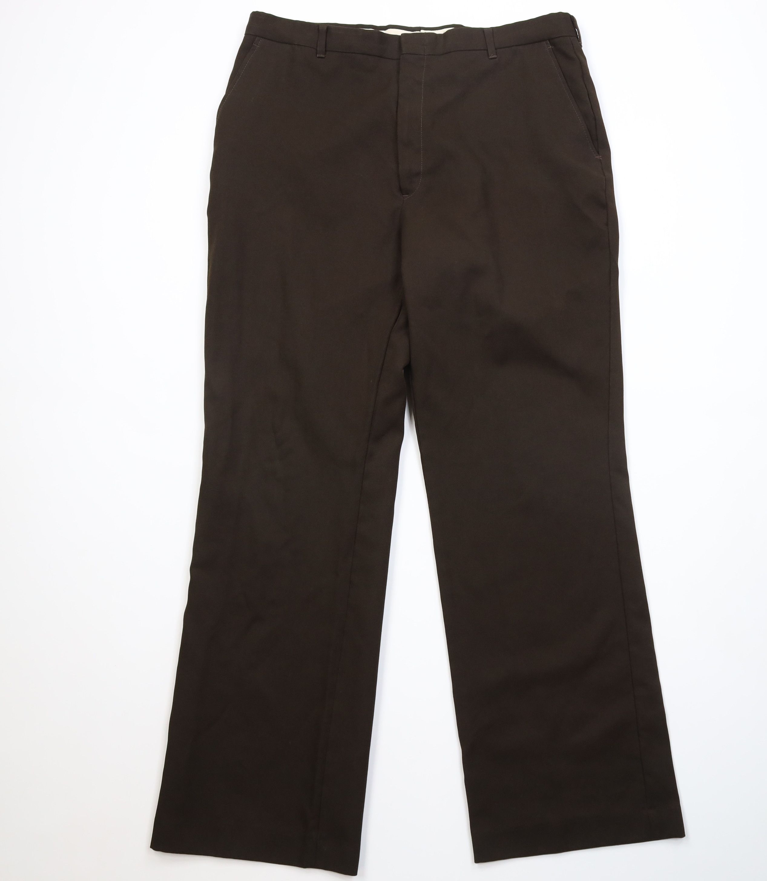 Vintage Vintage 70s Streetwear Knit Wide Leg Chino Pants Brown USA Size US 36 / EU 52 - 1 Thumbnail