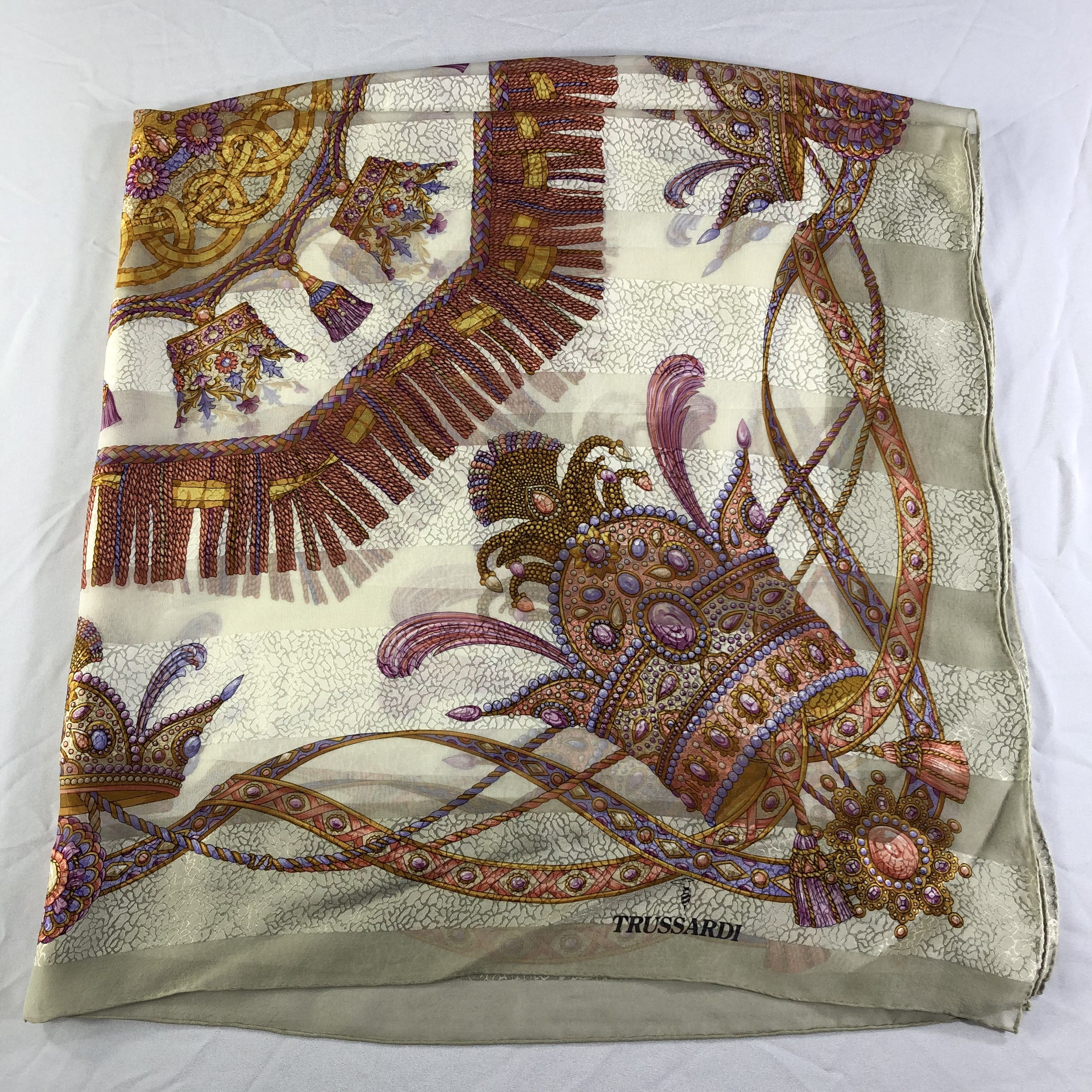 Trussardi × Vintage Vintage Trussardi Silk Scarf Size ONE SIZE - 2 Thumbnail