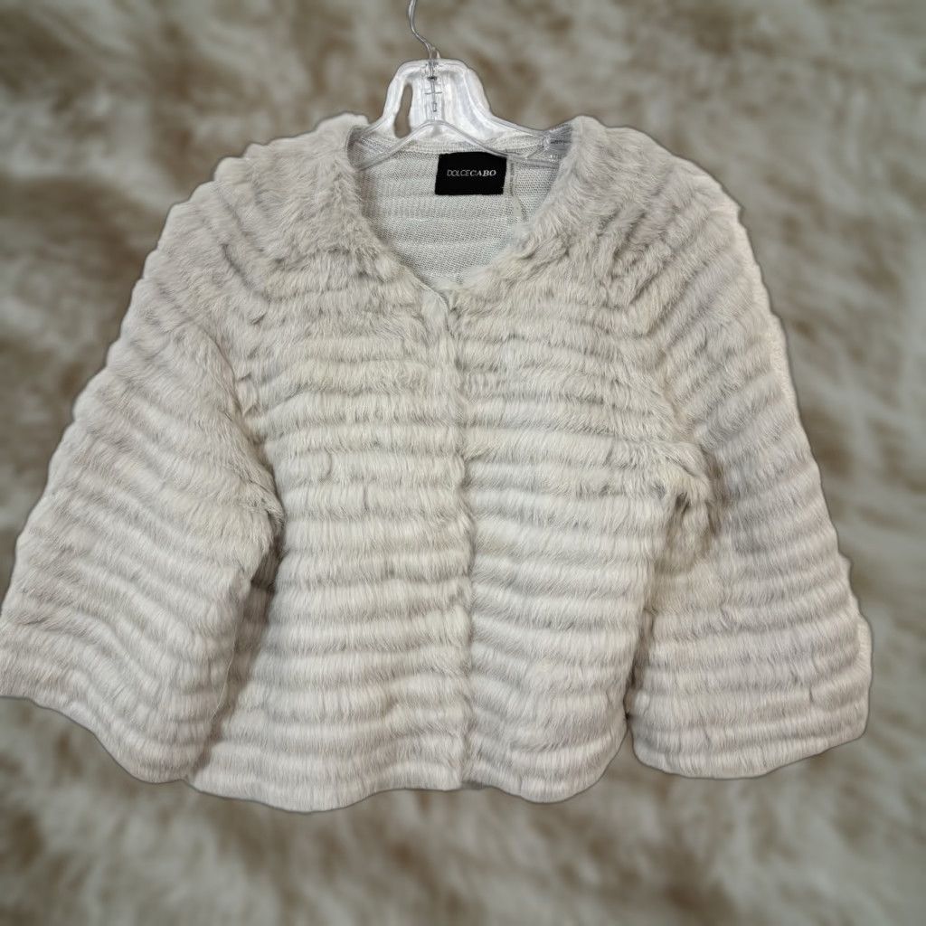 Vintage VINTAGE DolceCabo Fur Jacket Cardigan Top Rabbit Gray Soft Size S Womens Coat Size S / US 4 / IT 40 - 1 Thumbnail