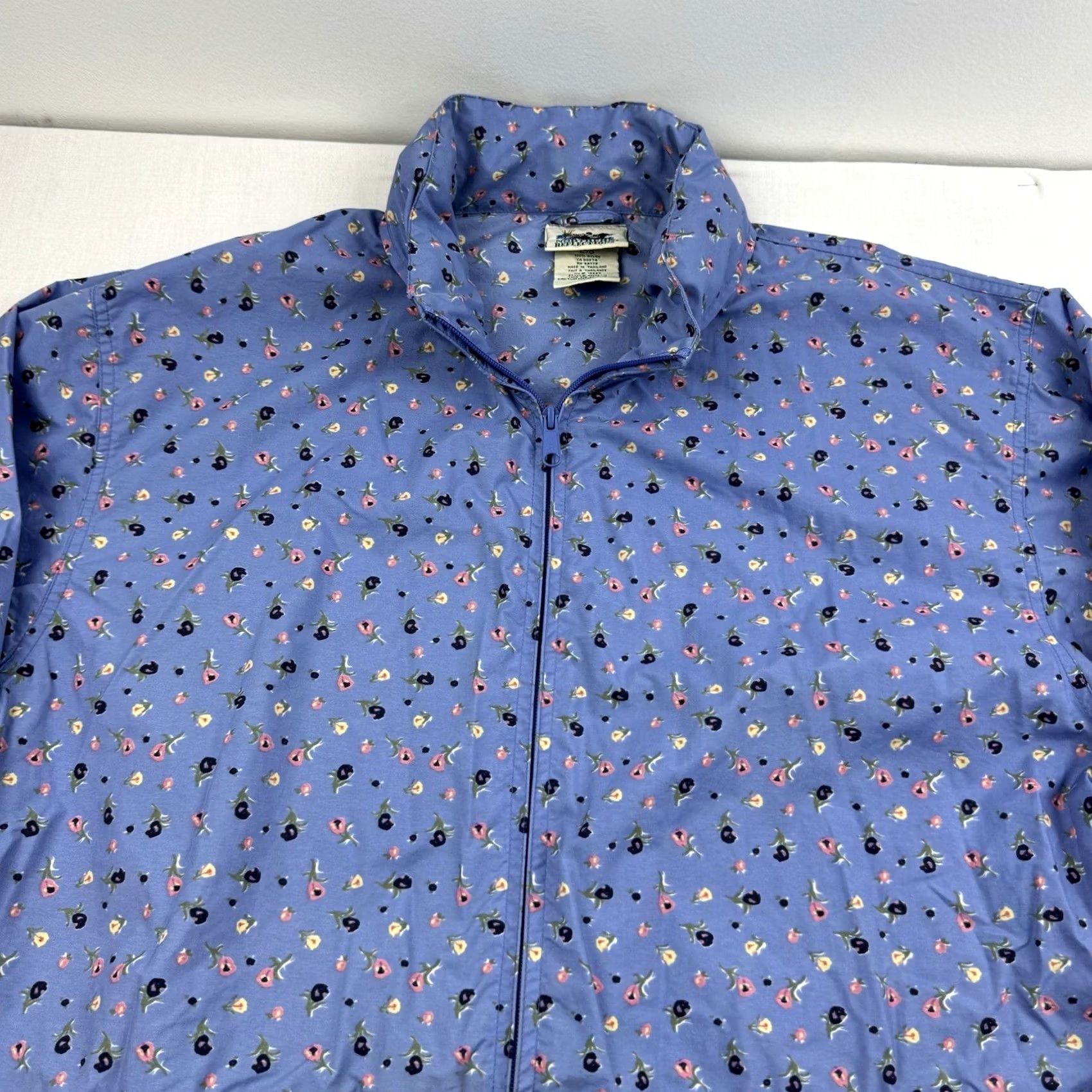 Northern Reflections VINTAGE Northern Reflections Jacket Womens Large Blue Flower 90s Windbreaker Size L / US 10 / IT 46 - 2 Thumbnail