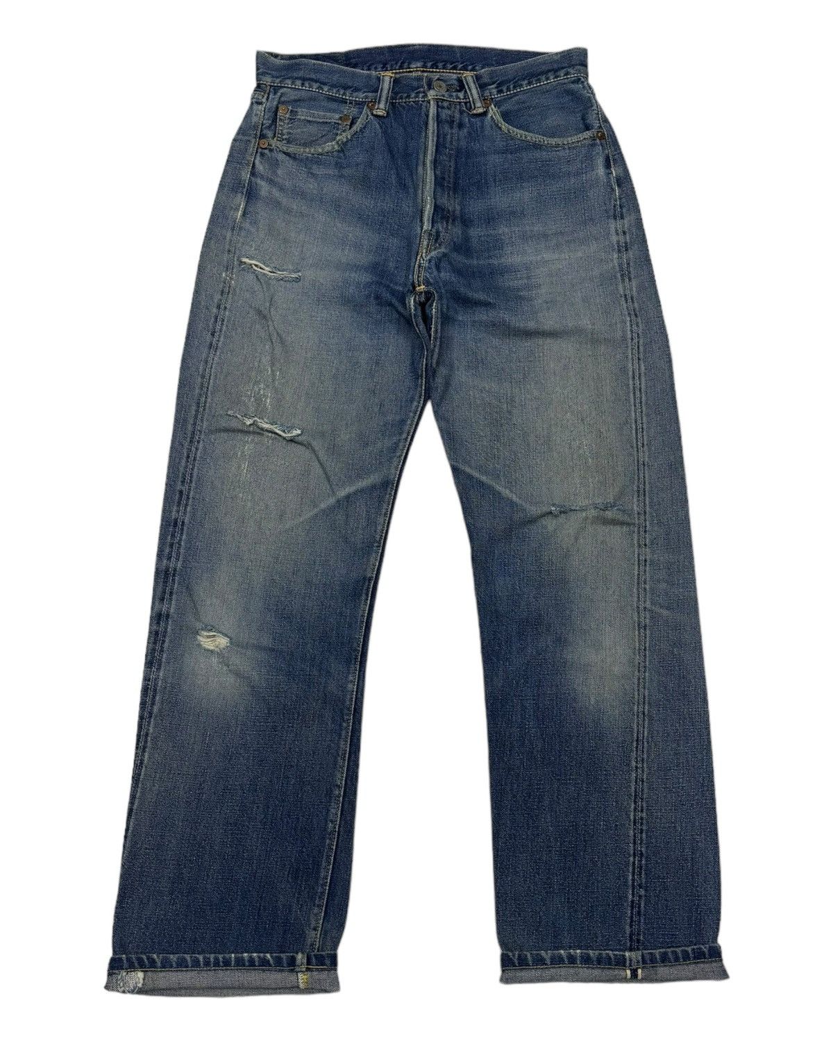 Sugar Cane VINTAGE 80s WAREHOUSE REDLINE SELVEDGE DENIM JEANS Size US 30 / EU 46 - 1 Thumbnail