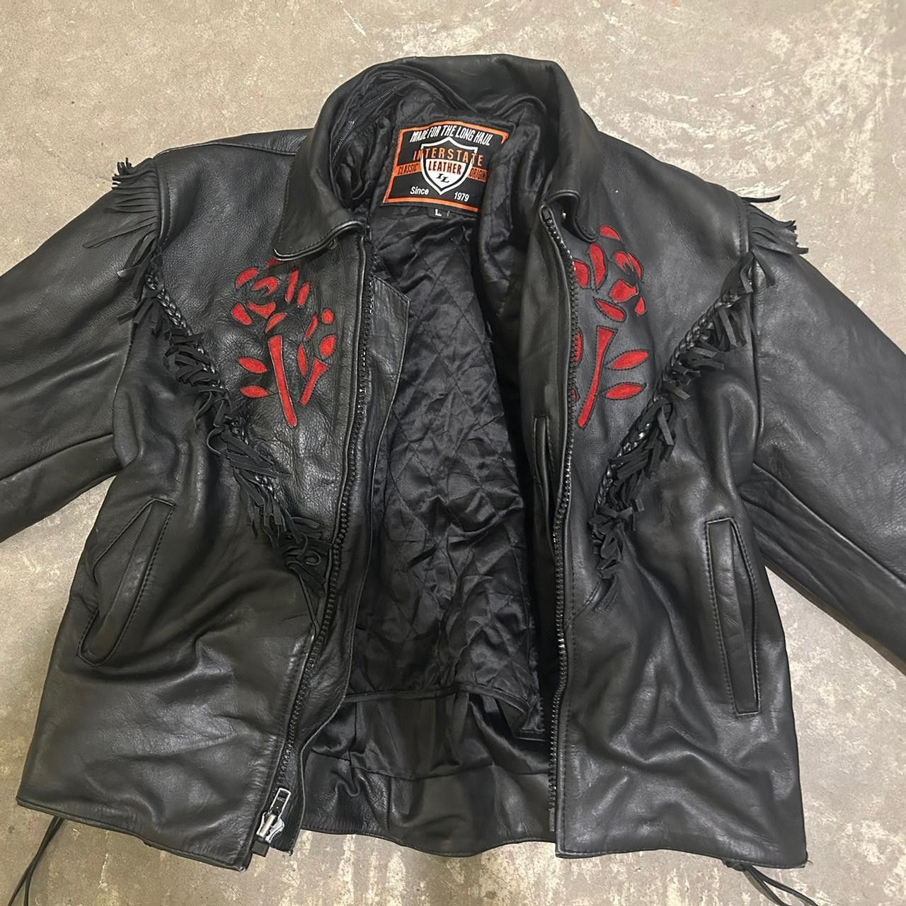 Other Vintage Interstate Leather Rose Print Jacket Size US L / EU 52-54 / 3 - 1 Thumbnail