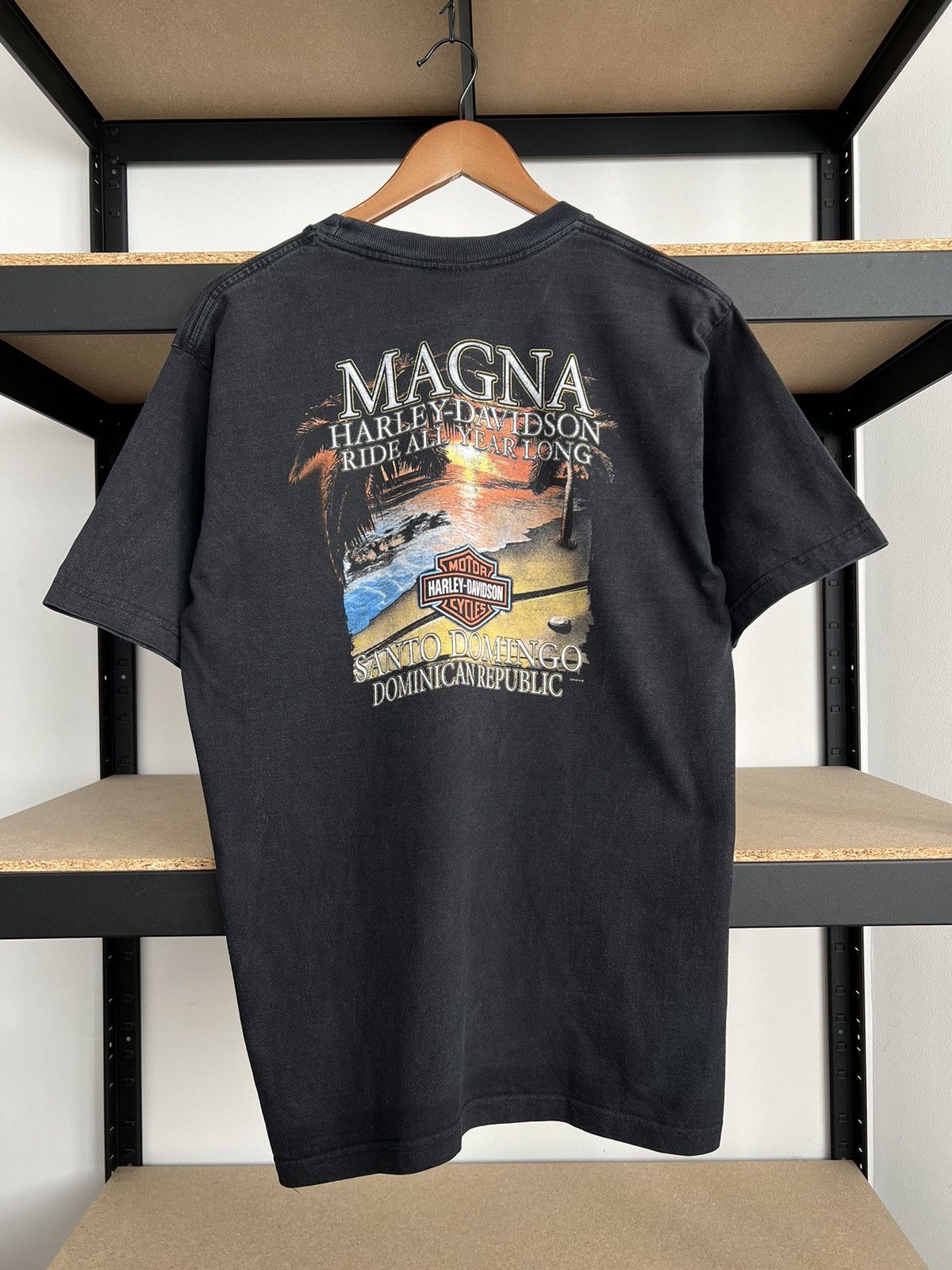 Harley Davidson Vintage 2005 Harley Davidson Fire Flame Motor Black T-shirt Size US L / EU 52-54 / 3 - 4 Thumbnail