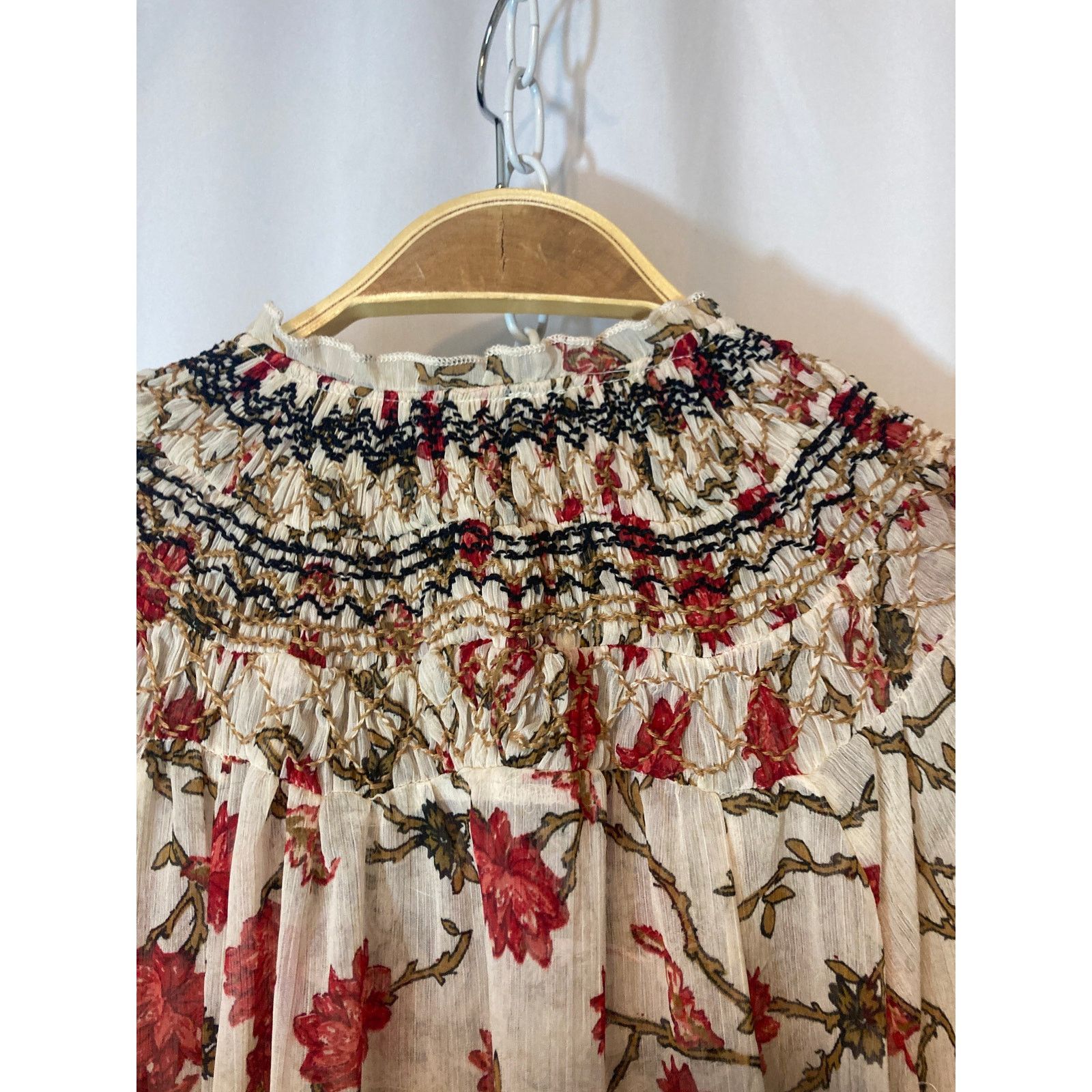 Free People Free People Keeping Up with Kara Ivory Floral Tunic Top Size S / US 4 / IT 40 - 12 Thumbnail