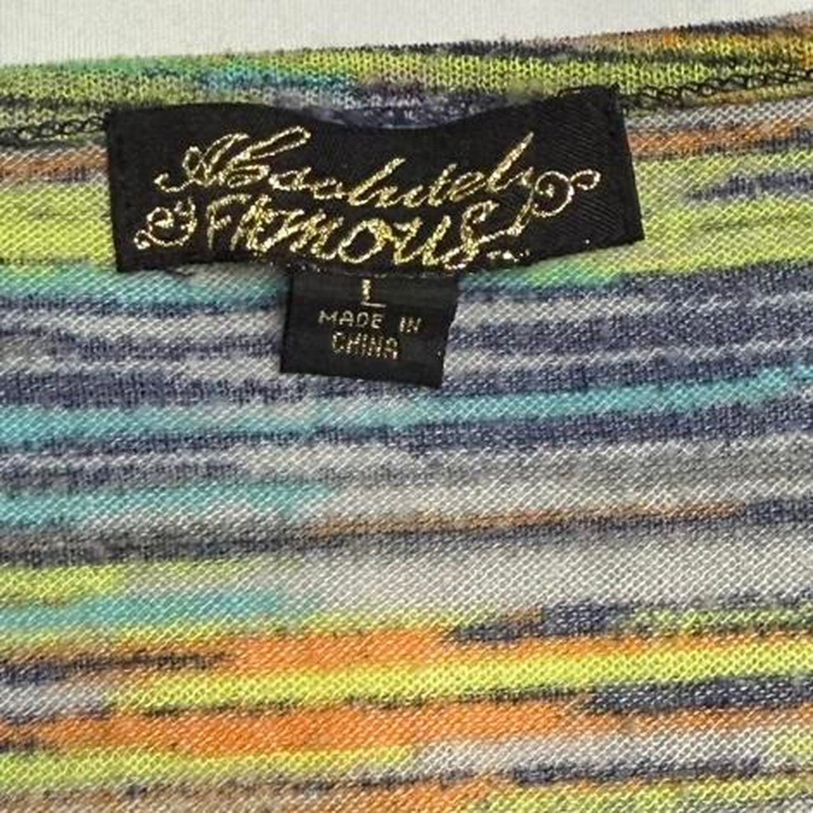 Almost Famous Absolutely CowlNeck Layered striped Short Sleeve Top Size L Size L / US 10 / IT 46 - 2 Thumbnail