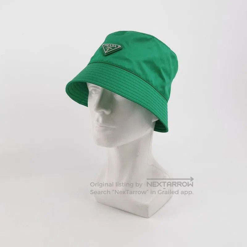 Prada Prada Green Triangle Logo Bucket Hat. Size ONE SIZE - 2 Thumbnail