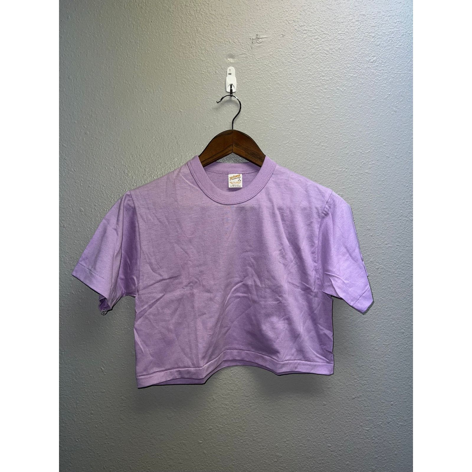 Other 80s Vintage Women's Sportswear Purple Crop Top Shirt Small Size S / US 4 / IT 40 - 1 Thumbnail
