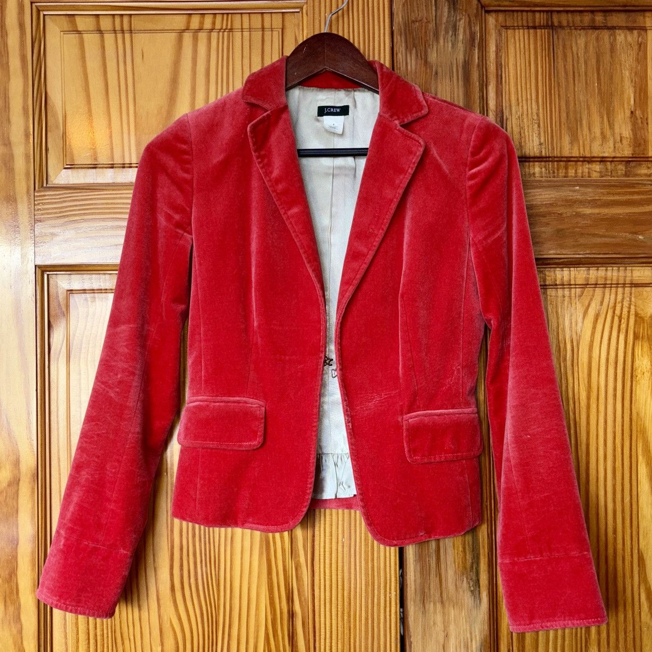 J.Crew J. Crew Women's Tomato Red Velvet Blazer Size XS / US 0-2 / IT 36-38 - 1 Thumbnail