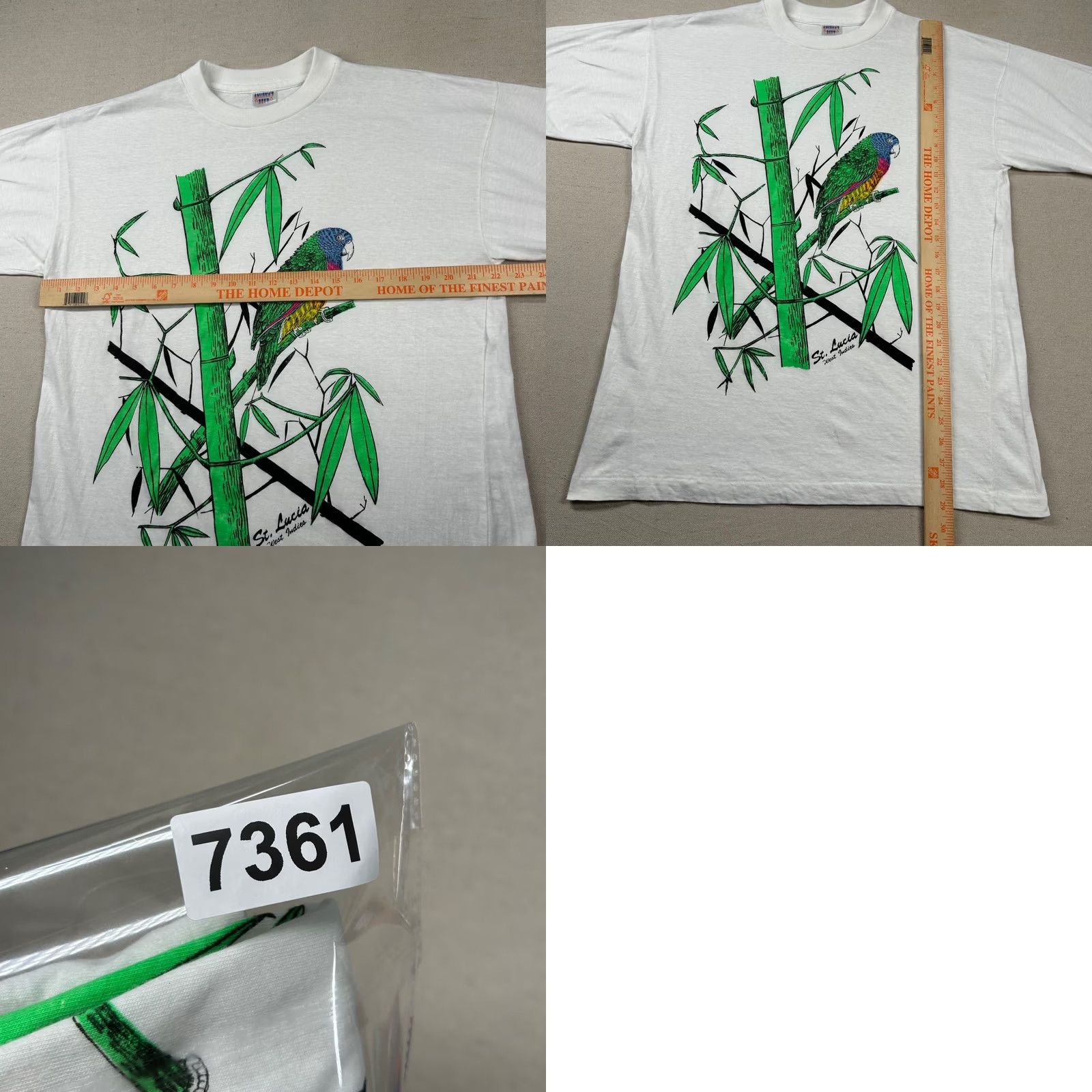 Vintage VINTAGE St. Lucia Shirt Mens XL West Indies Tropical Parrot Parakeet Jungle 90s America’s Best White T-Shirt Mens XL Tropical 90s Size US XL / EU 56 / 4 - 8 Thumbnail