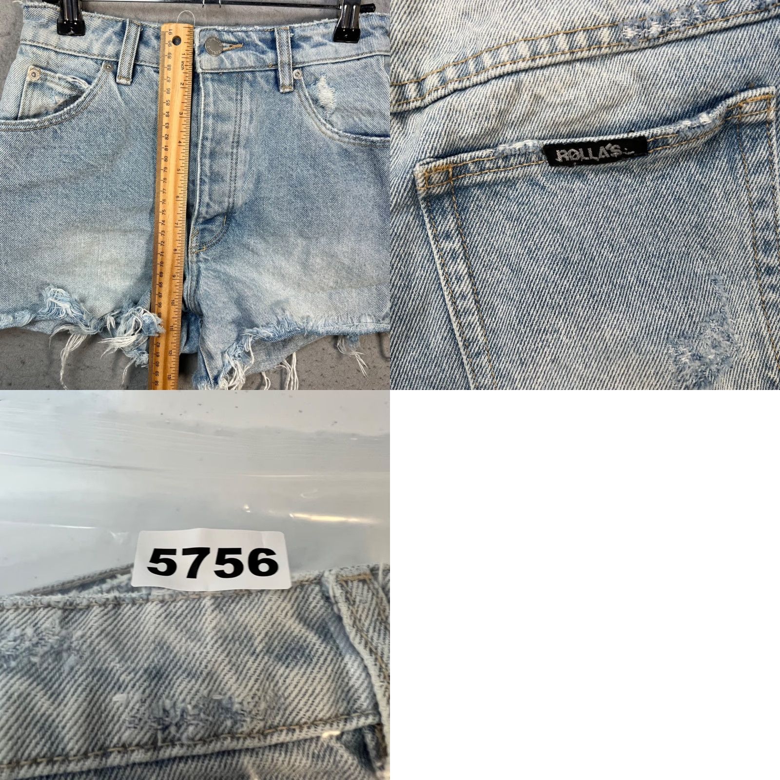 Vintage Rollas Womens 24 High Rise Cut-Off Denim Shorts City Bleach Raw Hem Jeans Cut-Offs 5-Pocket Summer Womens Size 42" / US 20 - 9 Thumbnail