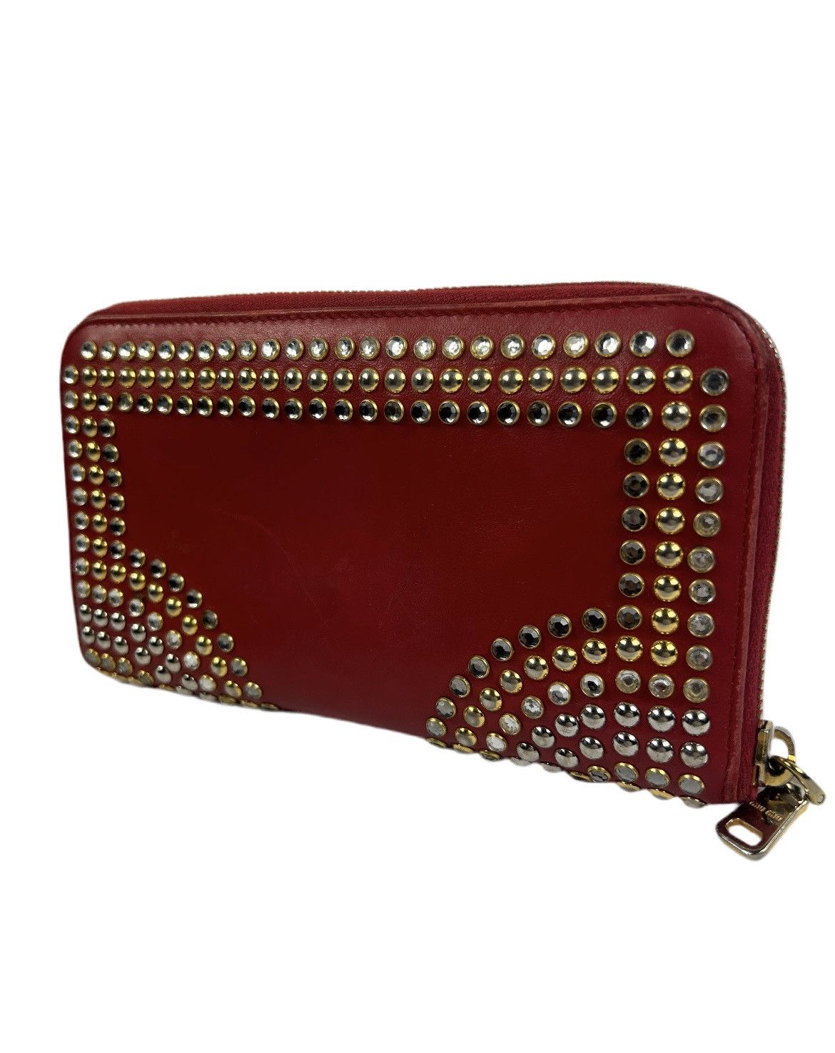 Miu Miu Miu Miu Studded Leather Zippy Wallet Size ONE SIZE - 2 Thumbnail