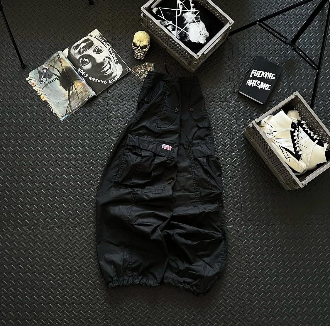 Vintage Ufo Bondage Parachute Pants y2k