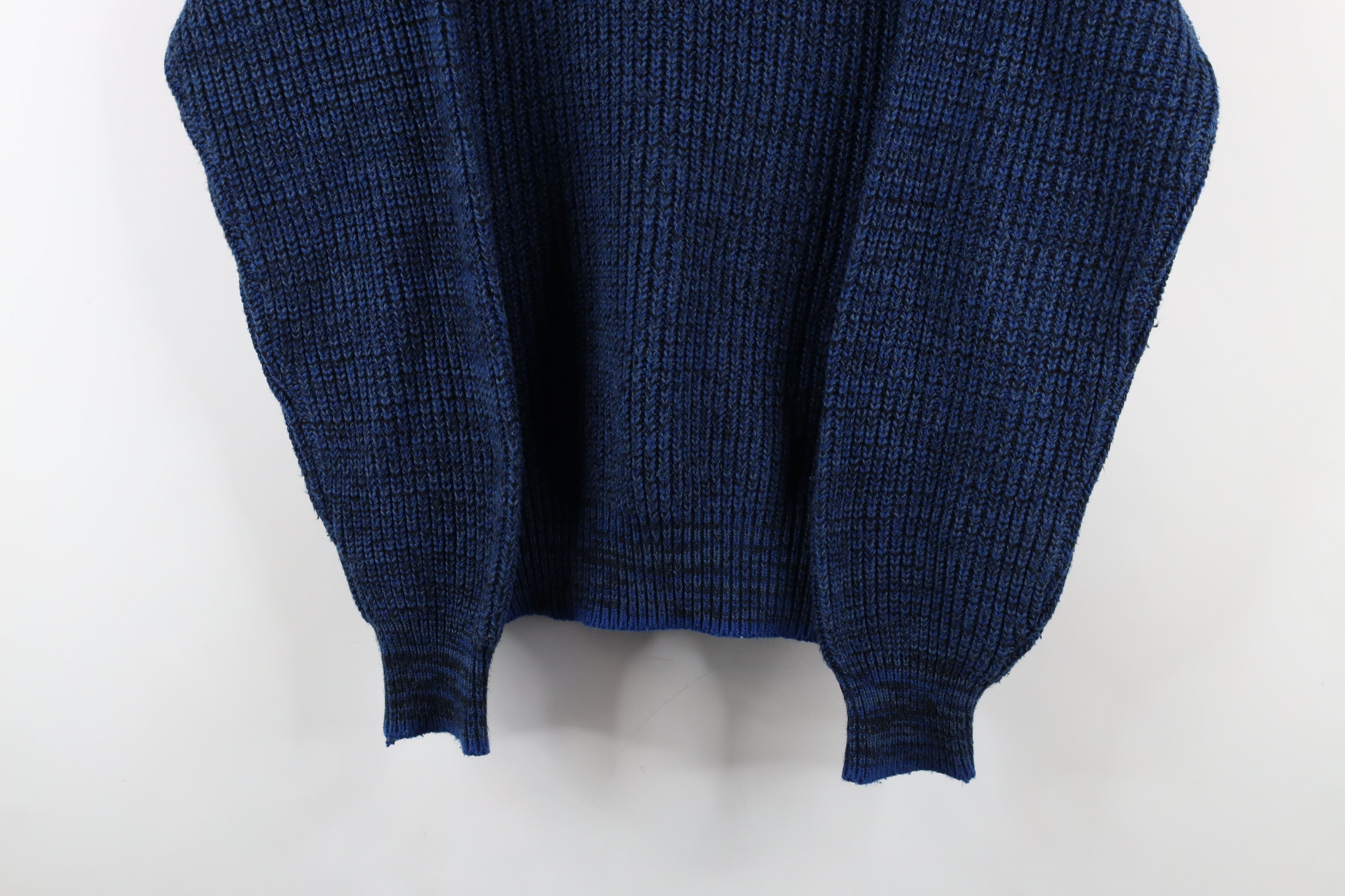 Vintage Vintage 90s Streetwear Ribbed Knit Crewneck Sweater Blue Size US M / EU 48-50 / 2 - 3 Thumbnail