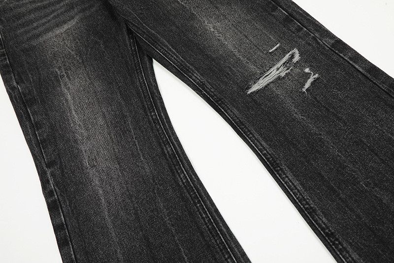 Jean Retro washed straight-leg flared ripped jeans for men Size US 32 / EU 48 - 5 Thumbnail