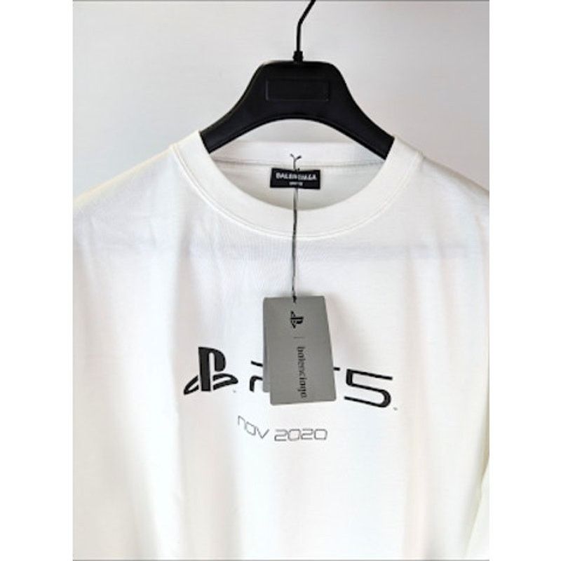 Balenciaga × Playstation o1rshd1 5 Boxy Logo T-Shirt in White / Black Size US XL / EU 56 / 4 - 6 Thumbnail