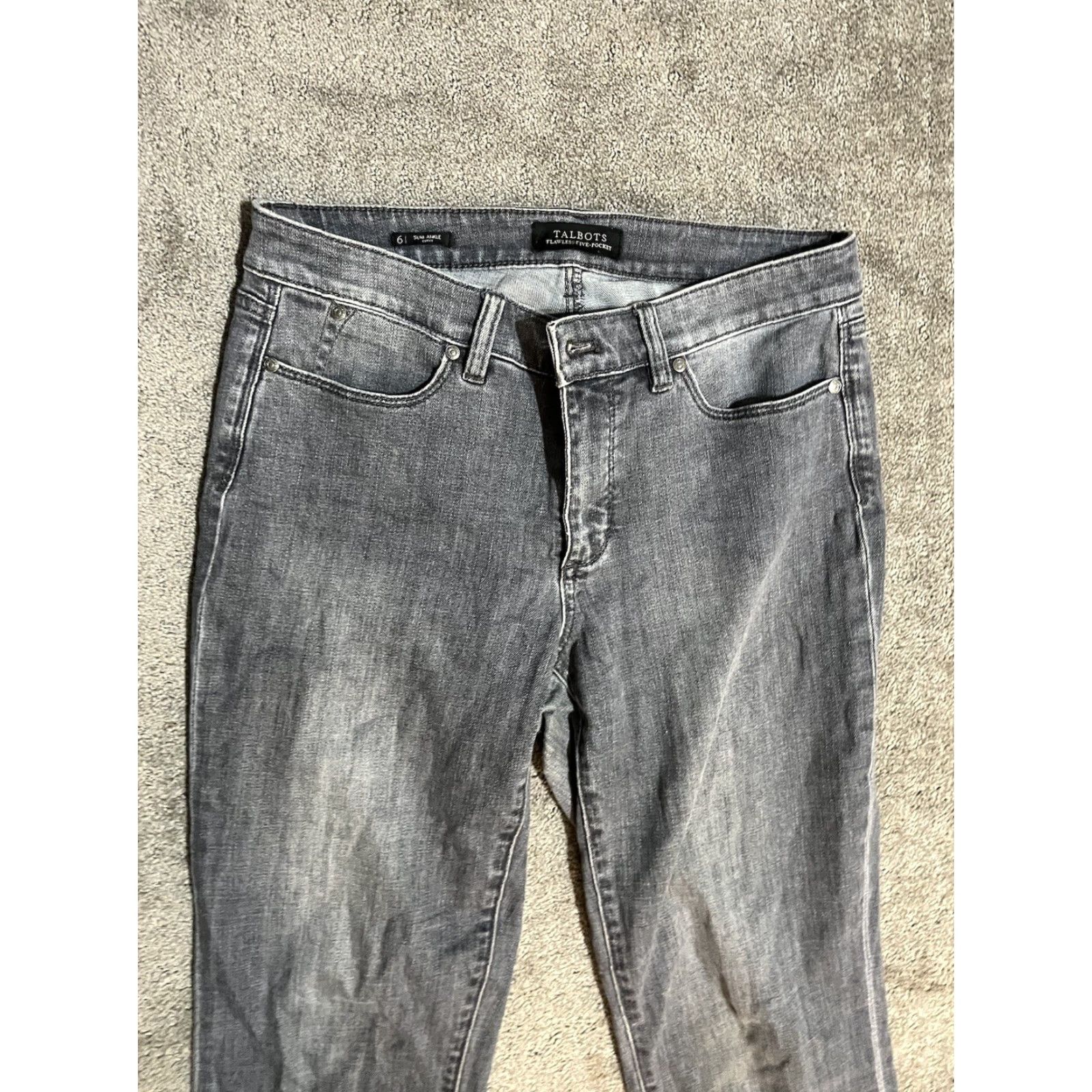 Talbots Talbots Jeans Womens Sz 6 Gray Five Pocket Slim Ankle Curvy Size 28" / US 6 / IT 42 - 2 Thumbnail
