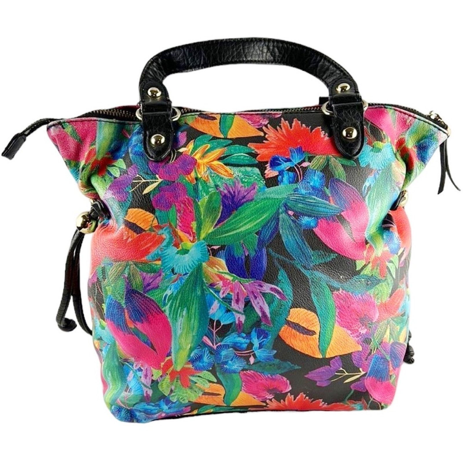 Juicy Couture Juicy Couture Black Faux Tropical Floral Print Bag Size ONE SIZE - 2 Thumbnail